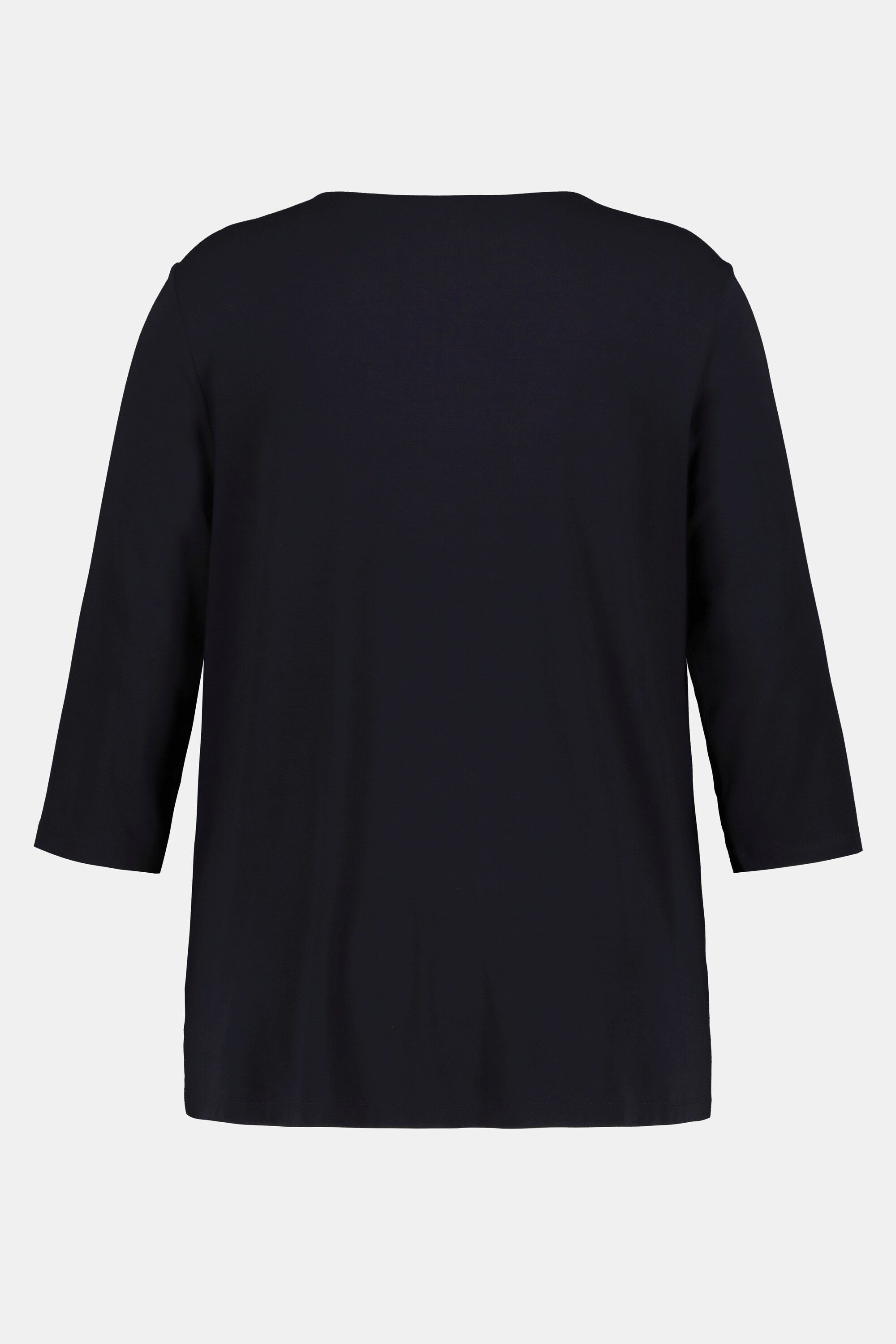 Damen Shirts Ulla Popken Rundhalsshirt Shirt Paisley-Design Perlen Classic Rundhals