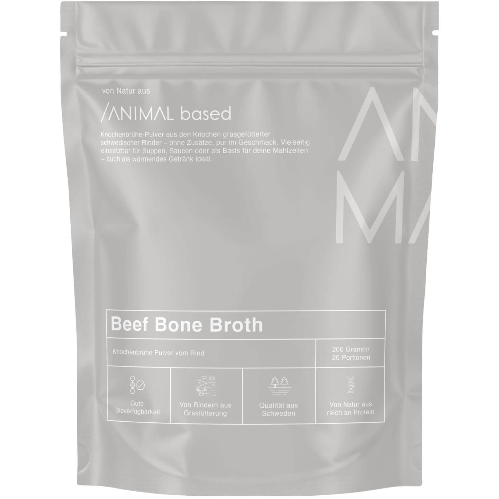 Animal Based Brühe Knochenbrühe Pulver vom Weiderind, 200,00 g