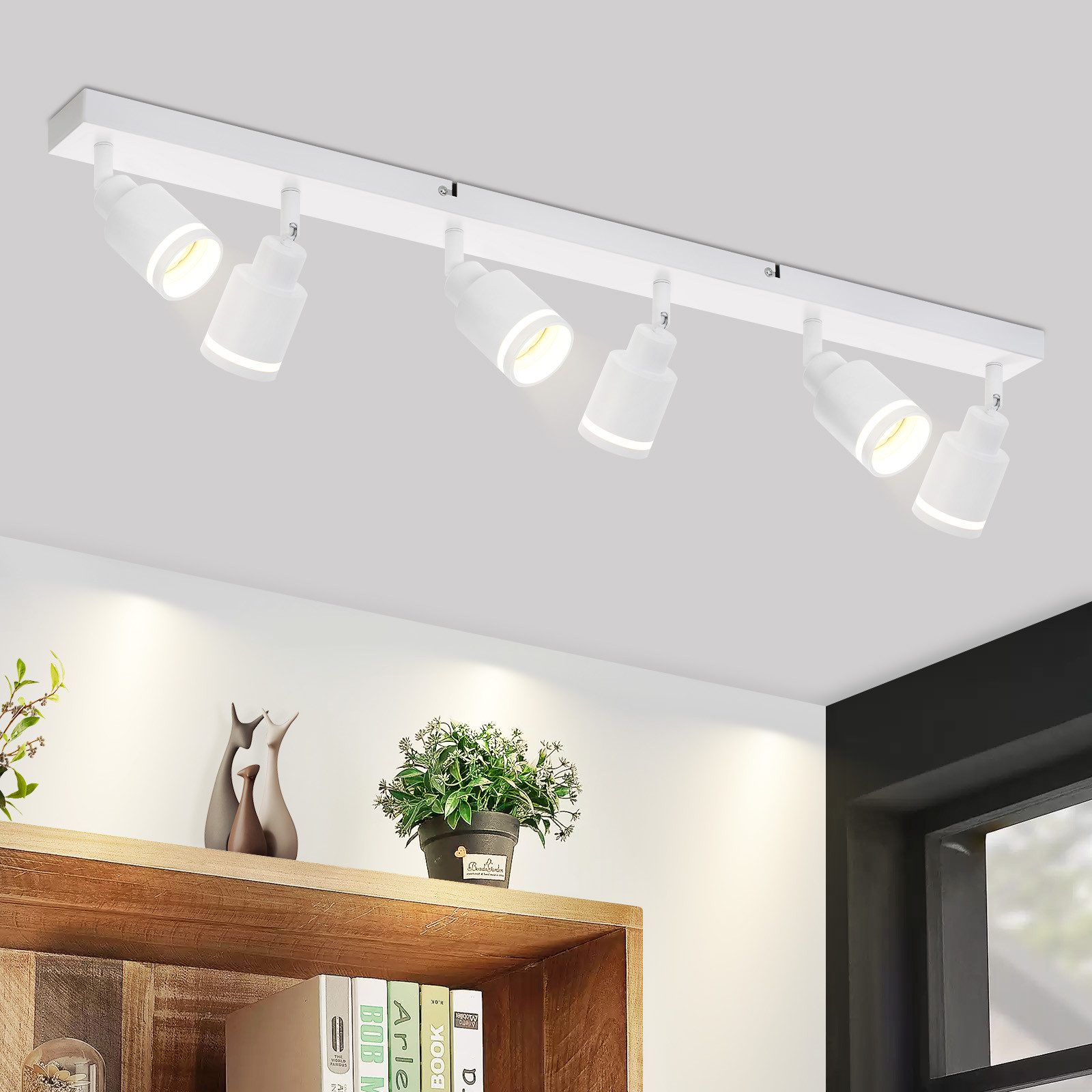 Nettlife Deckenstrahler Schwarz GU10 Schwenkbar Modern Innen Metall Deckenspots Deckenleuchte, Schwenkbar, ohne Leuchtmittel, Deckenspots für Flur Wohnzimmer Küche Schlafzimmer