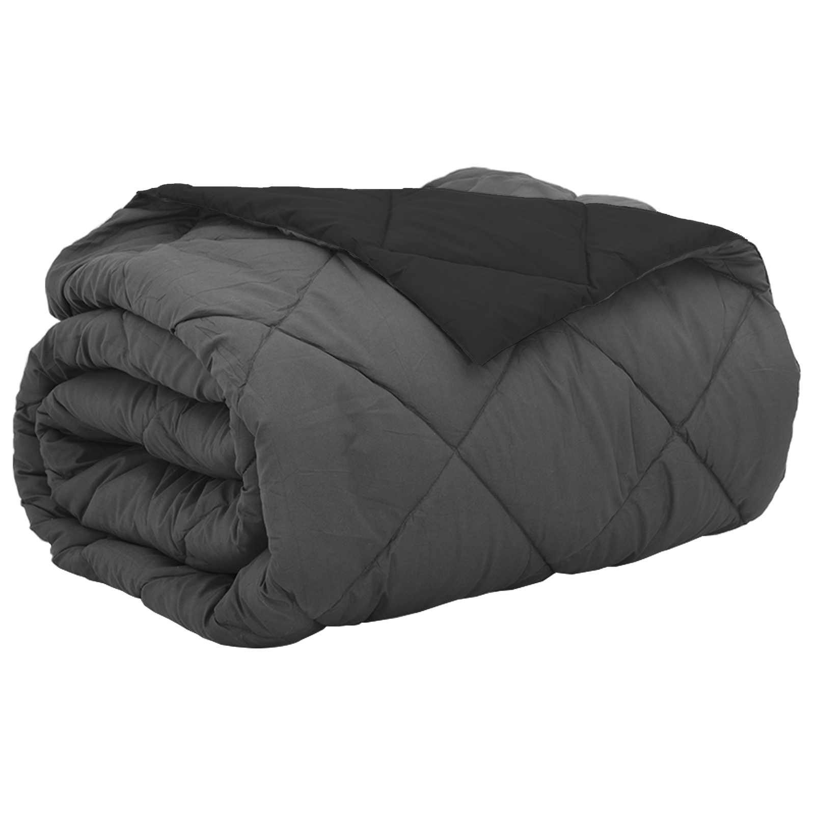 vidaXL Baumwollbettdecke Sommerdecke Schwarz und Anthrazit 220 x 240 cm Mikrofaser, Bezug: Mikrofaser