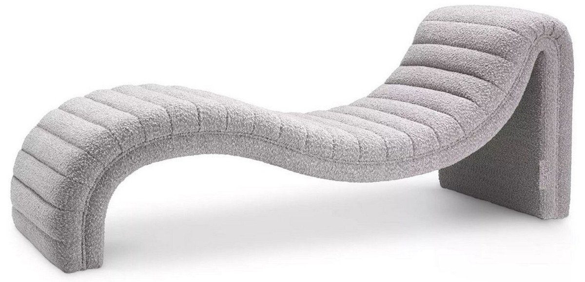 Casa Padrino Chaiselongue Luxus Liegesessel Chaiselongue H. Möbel Wohnzimmer Möbel 165 Wohnzimmer - - Recamiere - Grau x x Luxus Qualität 61,5 Designer 65 Luxus cm - 