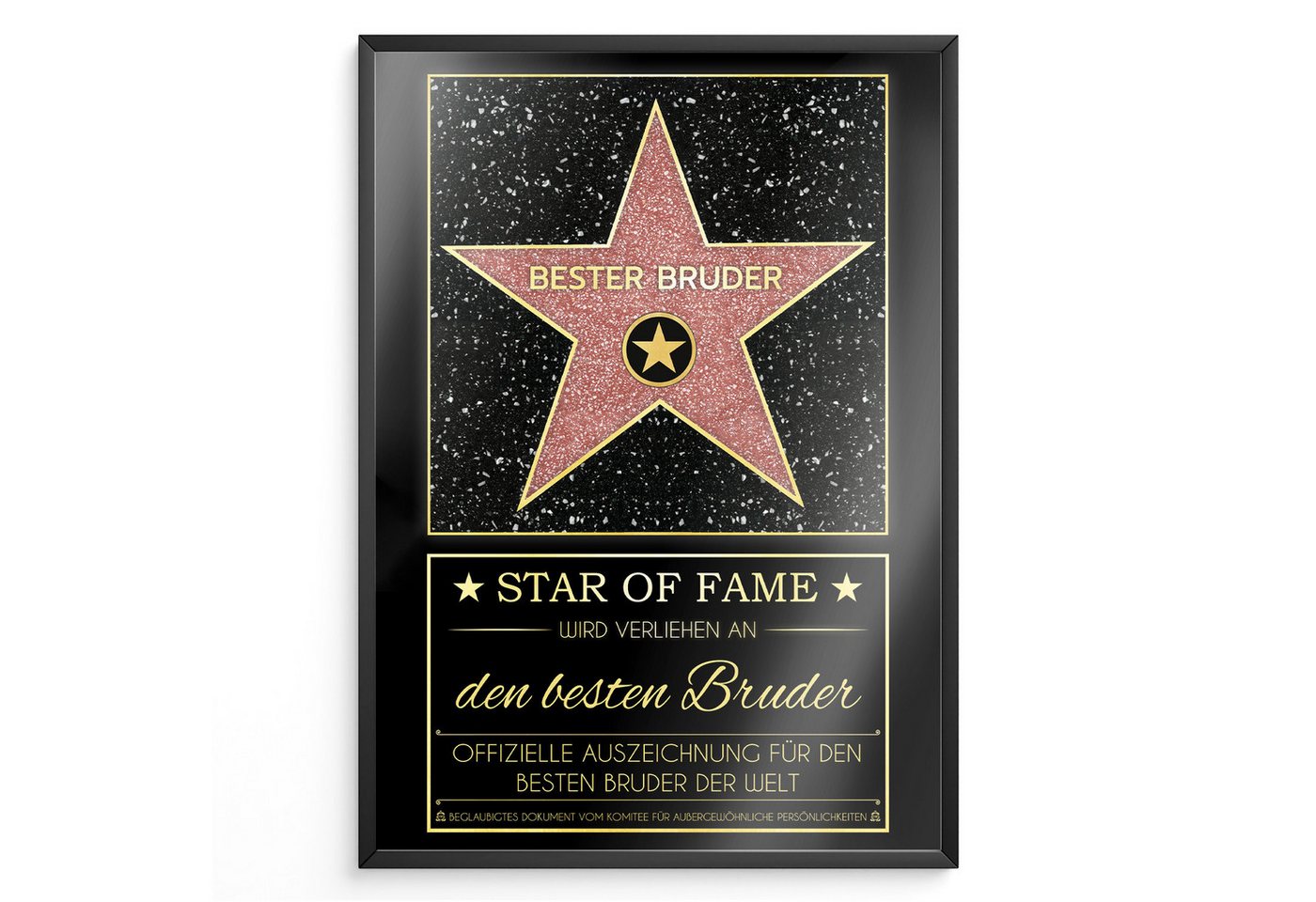 Tigerlino Poster Bester Bruder Hollywood Stern Urkunde Geburtstag Geschenkidee