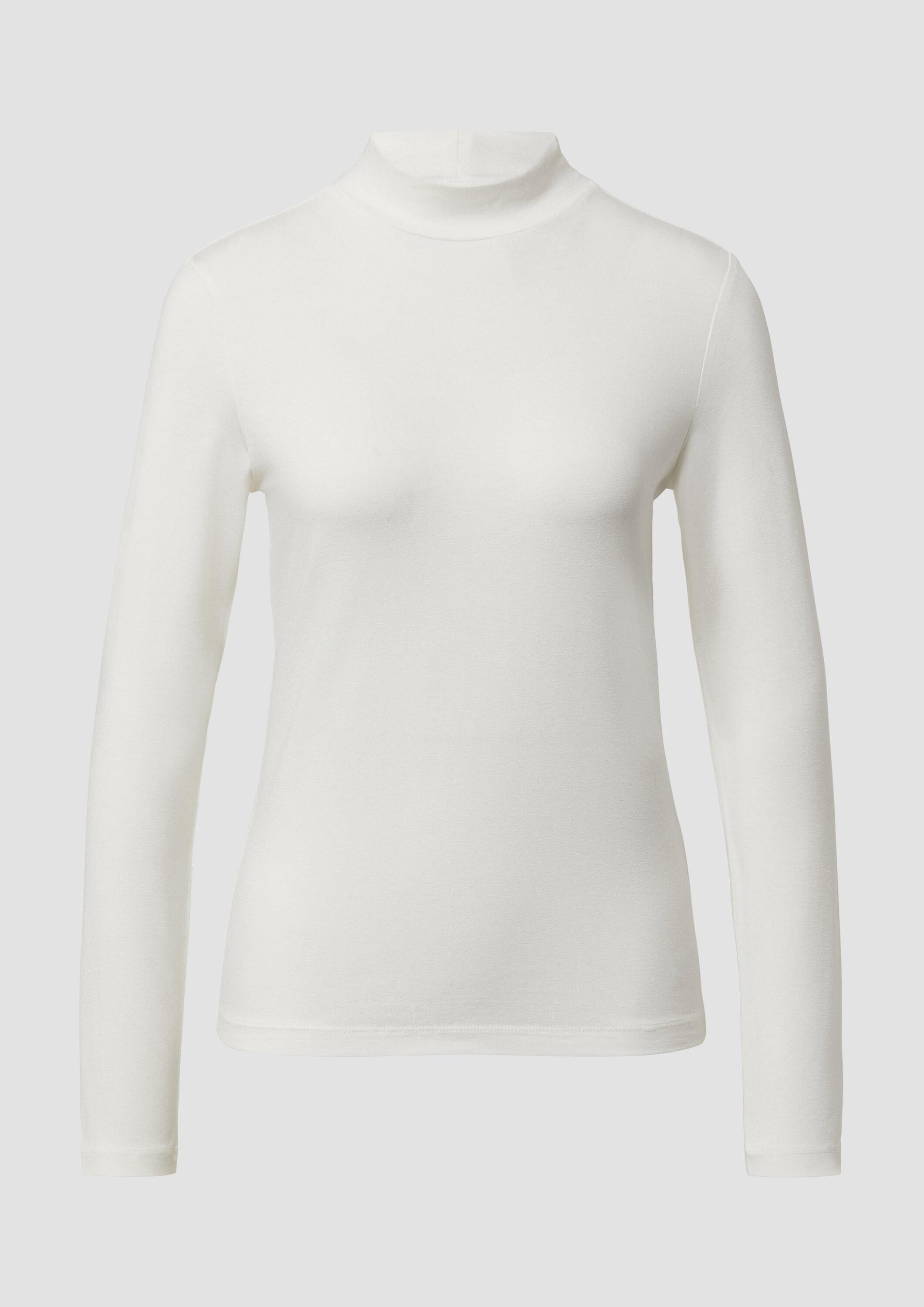 s.Oliver Langarmshirt T-Shirt Slim Fit Jerseyshirt mit Stehkragen