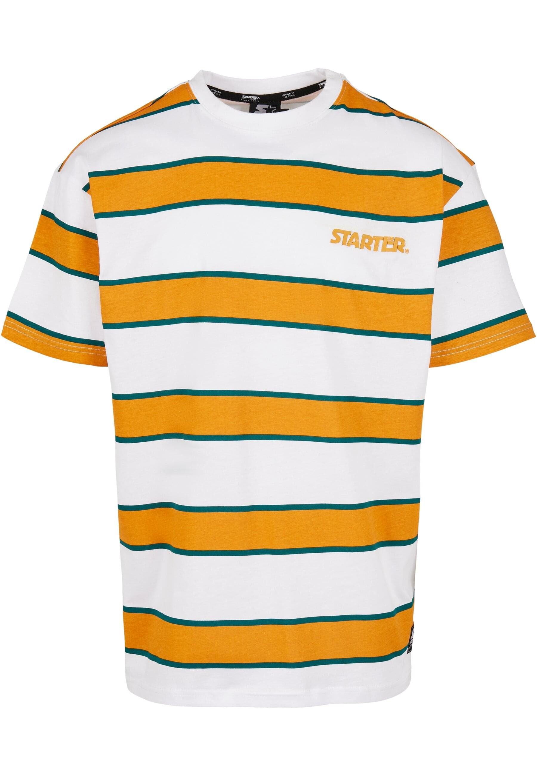 Starter T-Shirt Herren Starter Logo Striped Tee (1-tlg) white/yellow