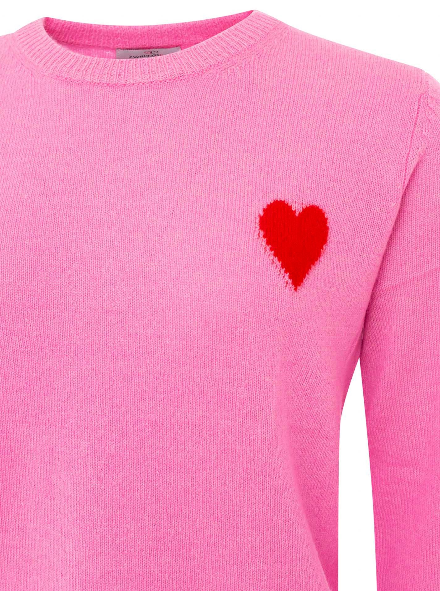 Zwillingsherz Kaschmirpullover 100% Kaschmir Pullover mit Herz