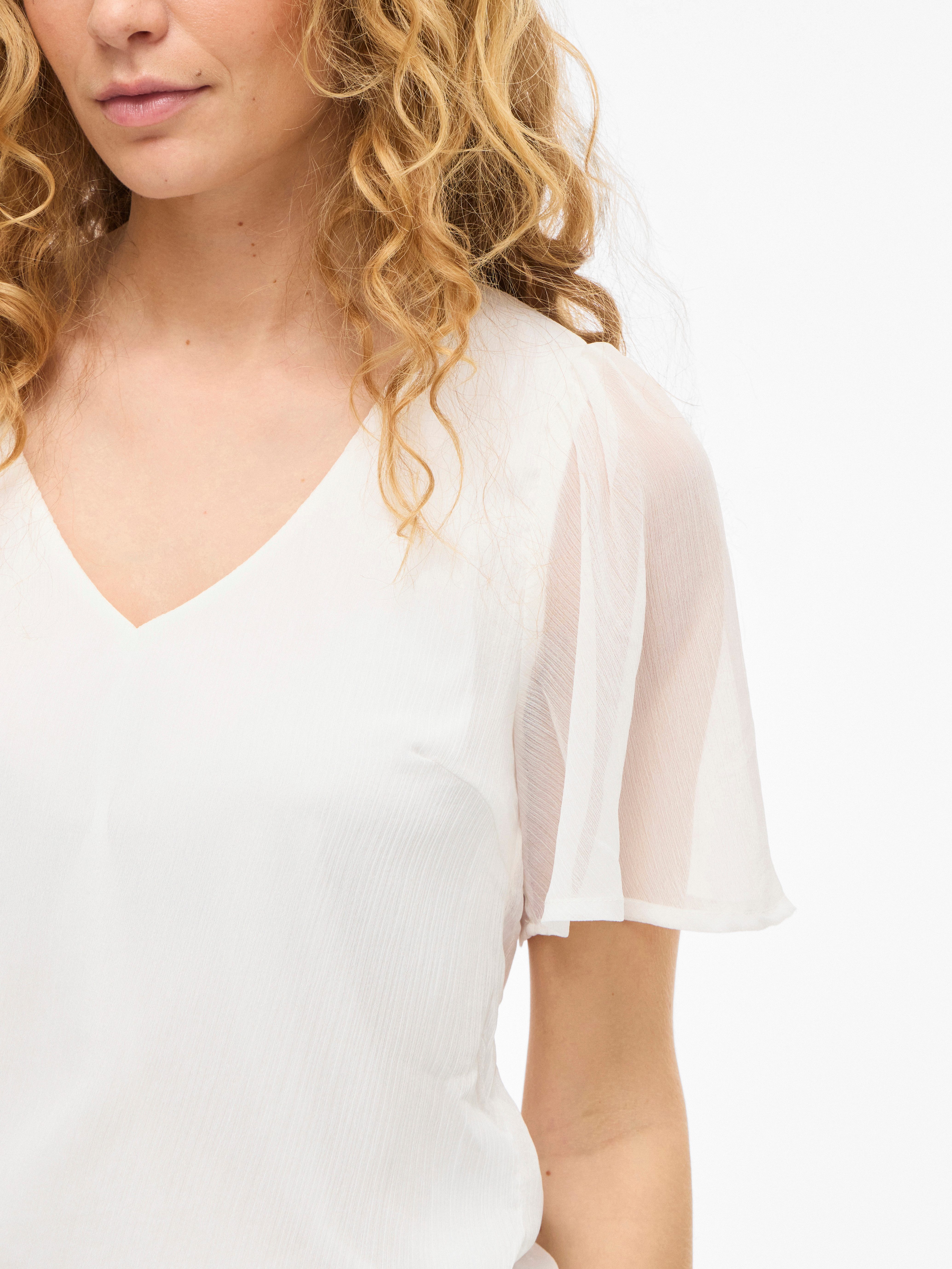 Vila T-Shirt VIFALIA V-NECK S/S TOP - NOOS