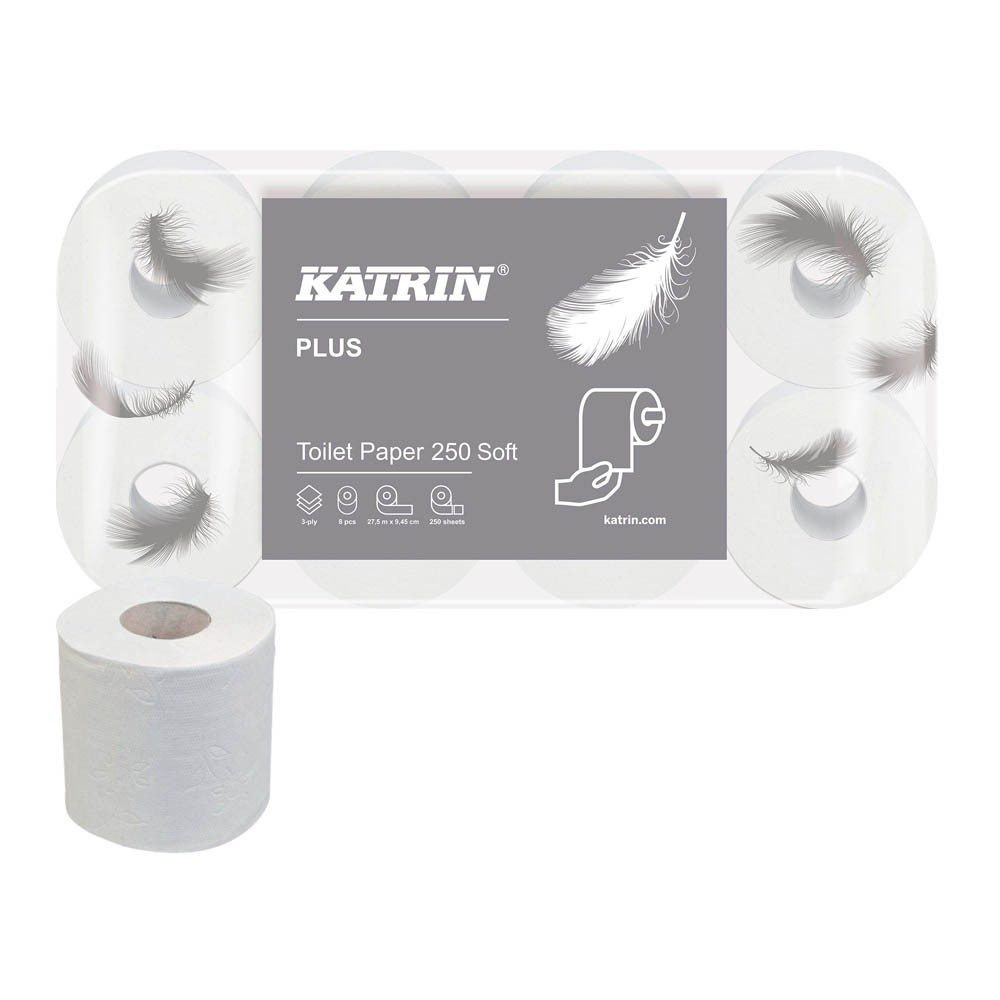 KATRIN Toilettenpapier KATRIN 11711 Toilettenpapier PLUS 250 SOFT 3-lagig 72 Rollen