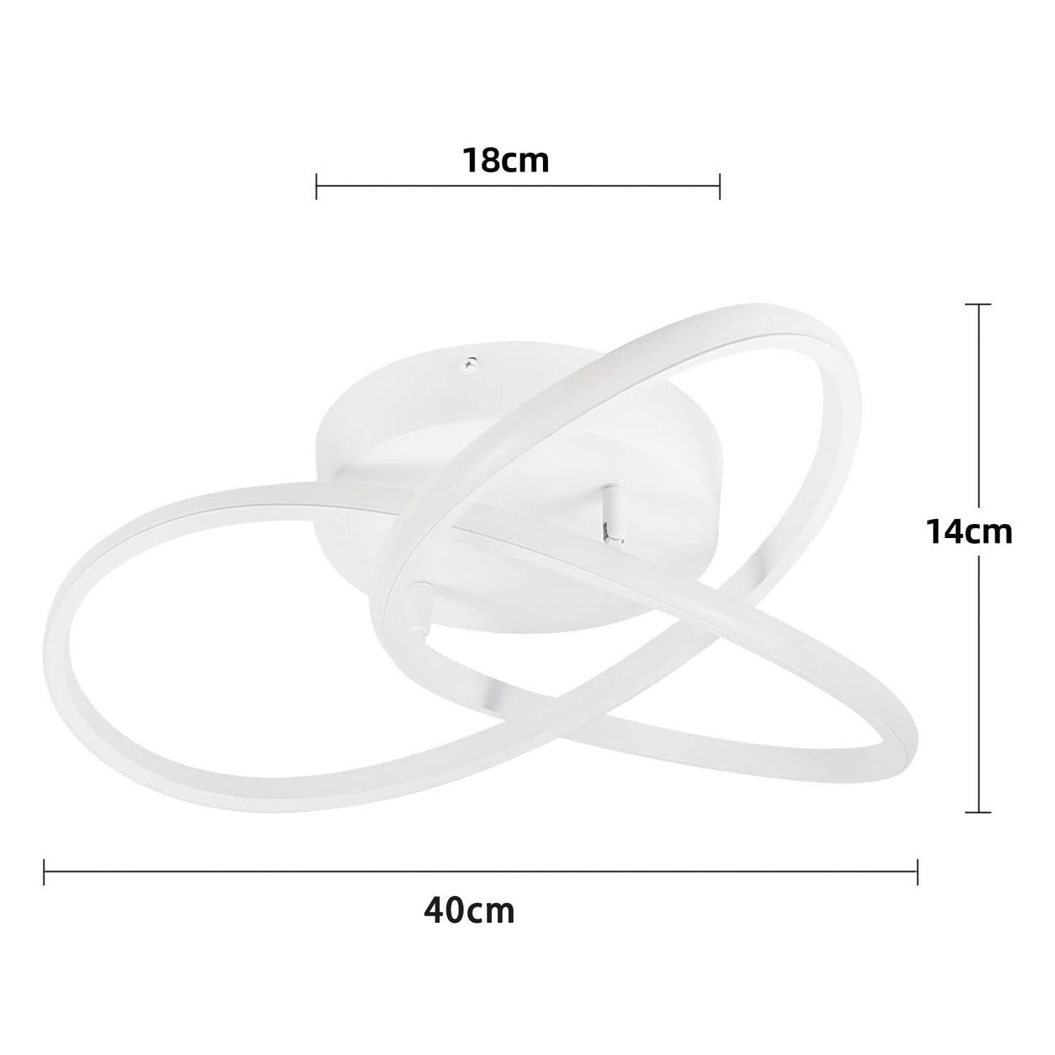 ZMH LED Deckenleuchte integriert, Tageslichtweiß, ‎40CM, Blatten ‎33 weiß W, dimmbar, LED 3 Design, Geometrie fest