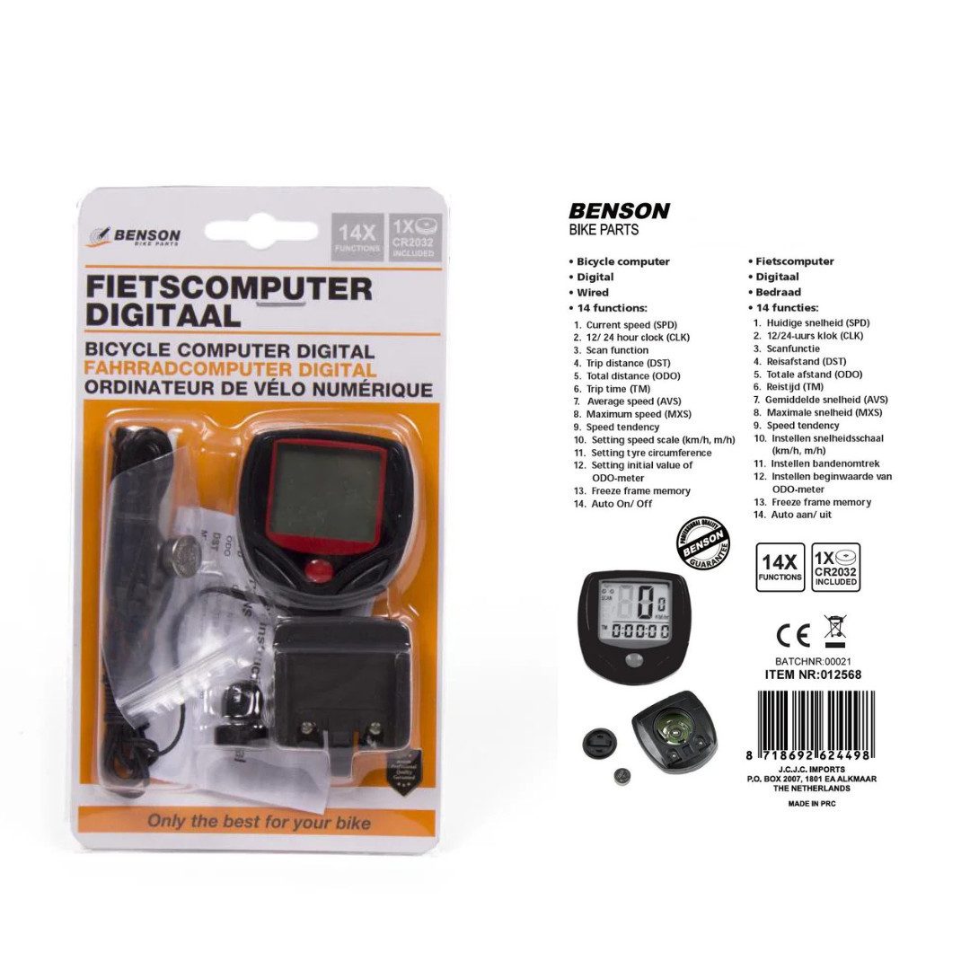 BENSON Fahrradcomputer Fahrradcomputer LCD Kabelgebunden 14 Funktionen Fahrradtacho (1-St., Set), 14 Funktionen, Kabelgebundene Datenübertragung – Bild 5 von 5