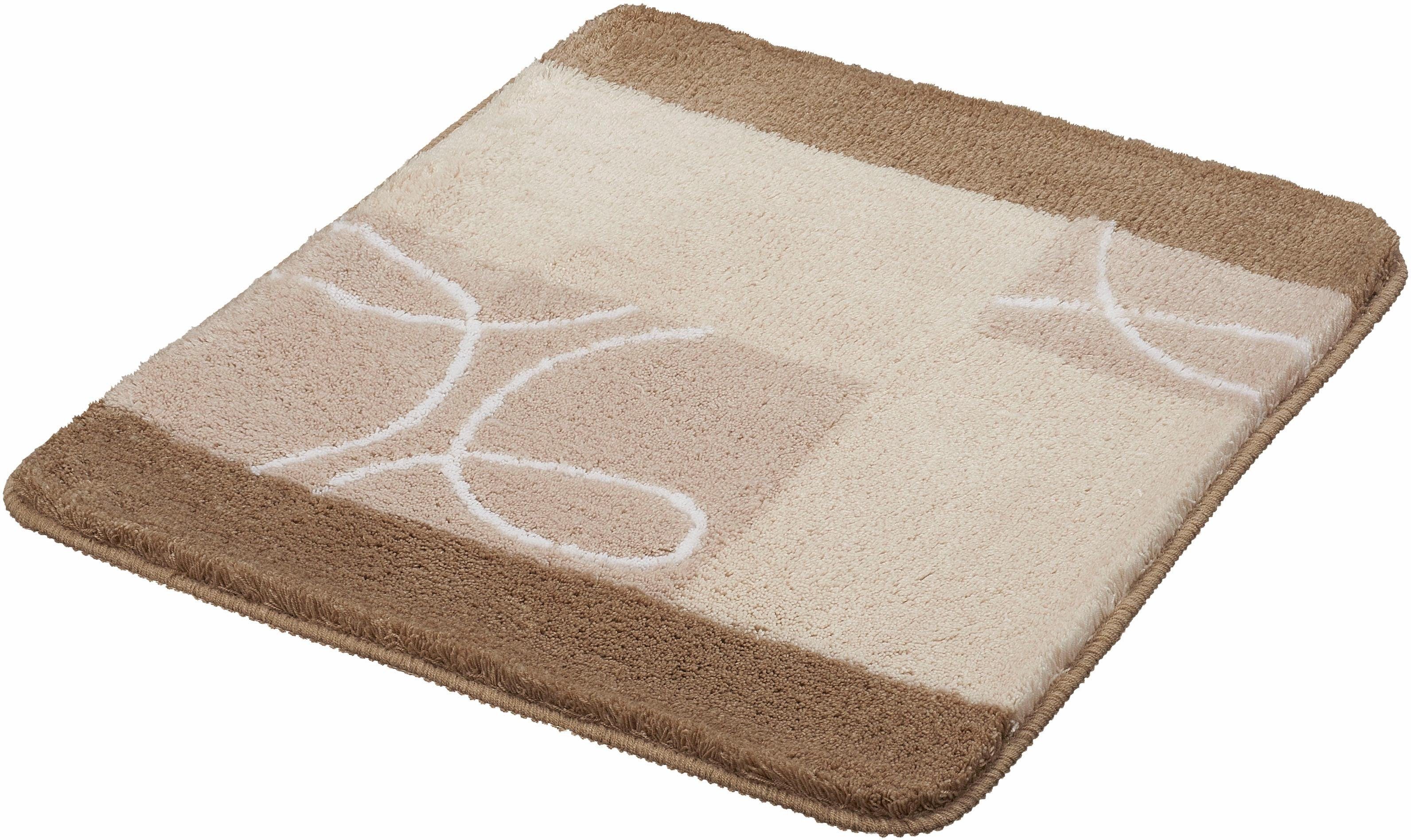 MEUSCH Badematte Curly, Höhe 20 mm, rutschhemmend beschichtet, fußbodenheizungsgeeignet, Kunstfaser, rechteckig, Badteppich, modernes Design, waschbar