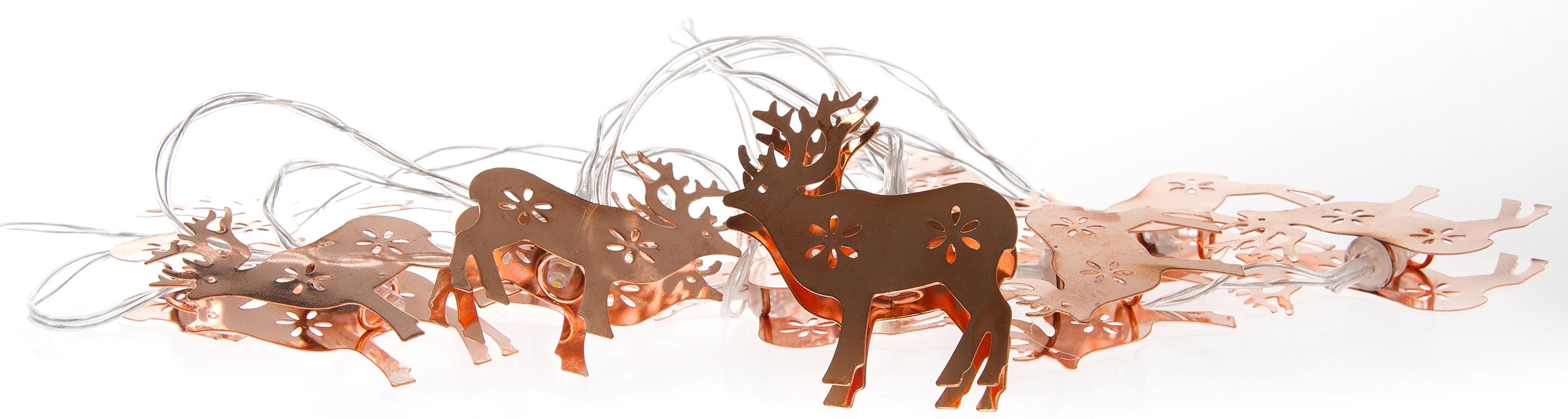 Myflair Möbel & Accessoires Dekoobjekt Weihnachtsdeko (1 St), LED-Lichterkette mit Rentieren, mit 10 LEDs, Länge ca. 150 cm