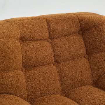 MODFU Sitzsack Sofa Einzelsofa,Wohnzimmer Sofa (nterne rahmenlose Struktur, Produkt als komprimierte Verpackung, Sherpa-Stoff+Schaumstoff), 85x97x74 cm"(LxWxH) für Schlafzimmer, Wohnzimmer.
