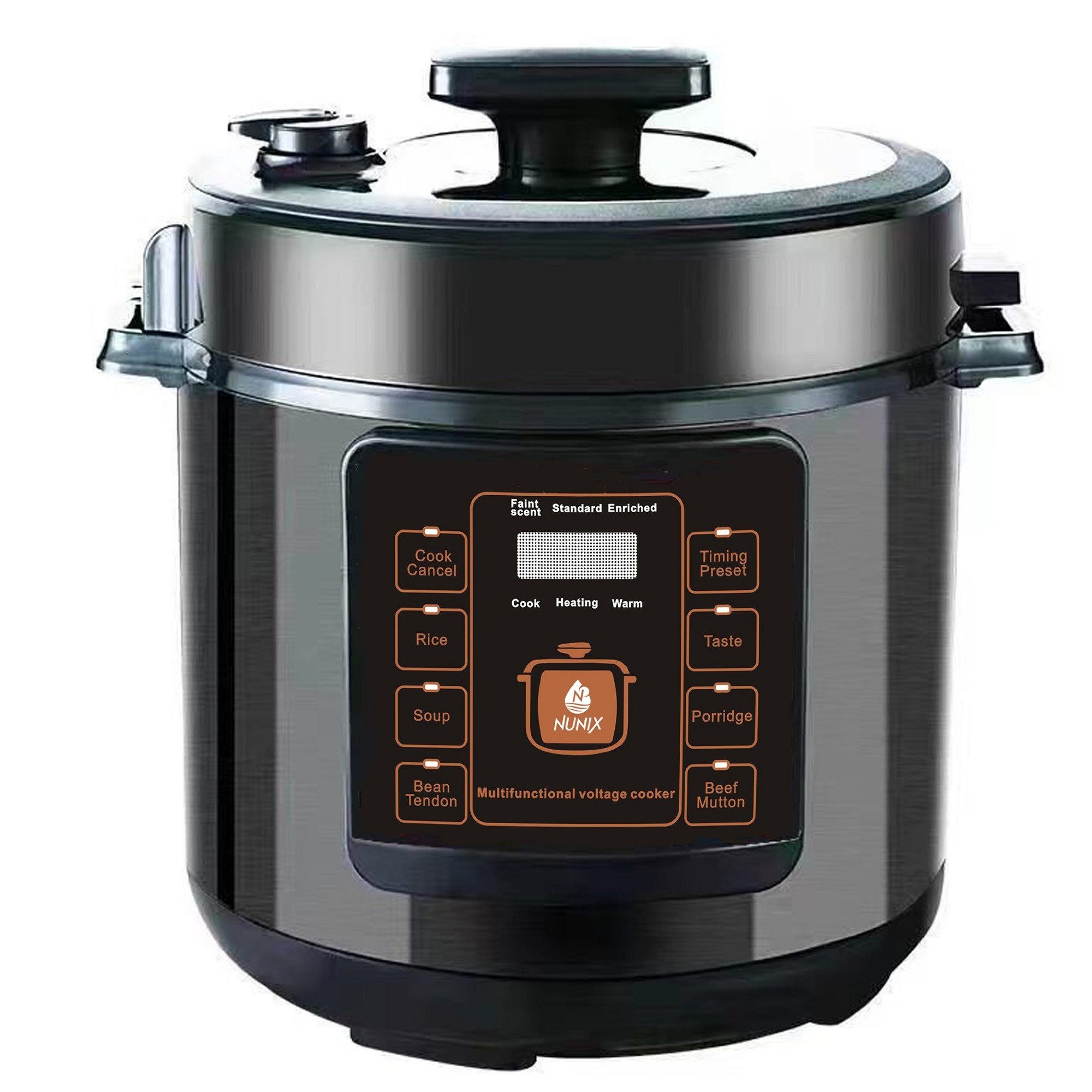 wohnTRAUM24 Reiskocher Digitaler Reiskocher mit Dampfgarer, Schnellkochtopf 8 Programme, 1000 W, 6 Liter Druckkochtopf, Schongarer, Warmhaltefunktion, Timer