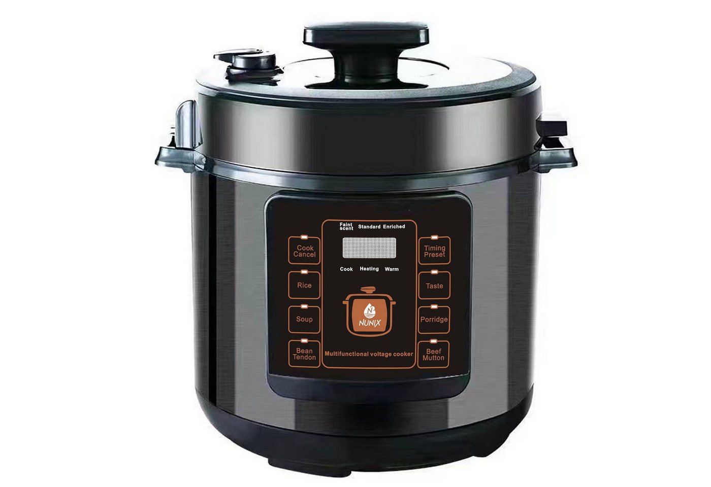 wohnTRAUM24 Reiskocher Digitaler Reiskocher mit Dampfgarer, Schnellkochtopf 8 Programme, 1000 W, 6 Liter Druckkochtopf, Schongarer, Warmhaltefunktion, Timer