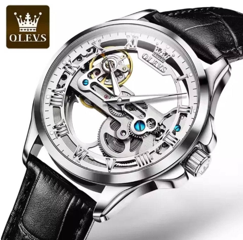 OLEVS Automatikuhr Herrenuhr Automatik Uhr SKELETT günstig online kaufen