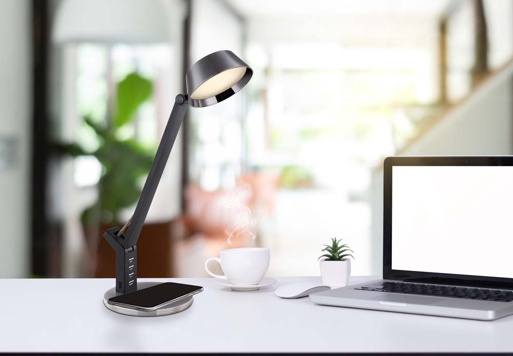etc-shop Touchdimmer Schreibtischlampe Ladefunktion Schreibtischlampe, Wireless LED Bürolampe