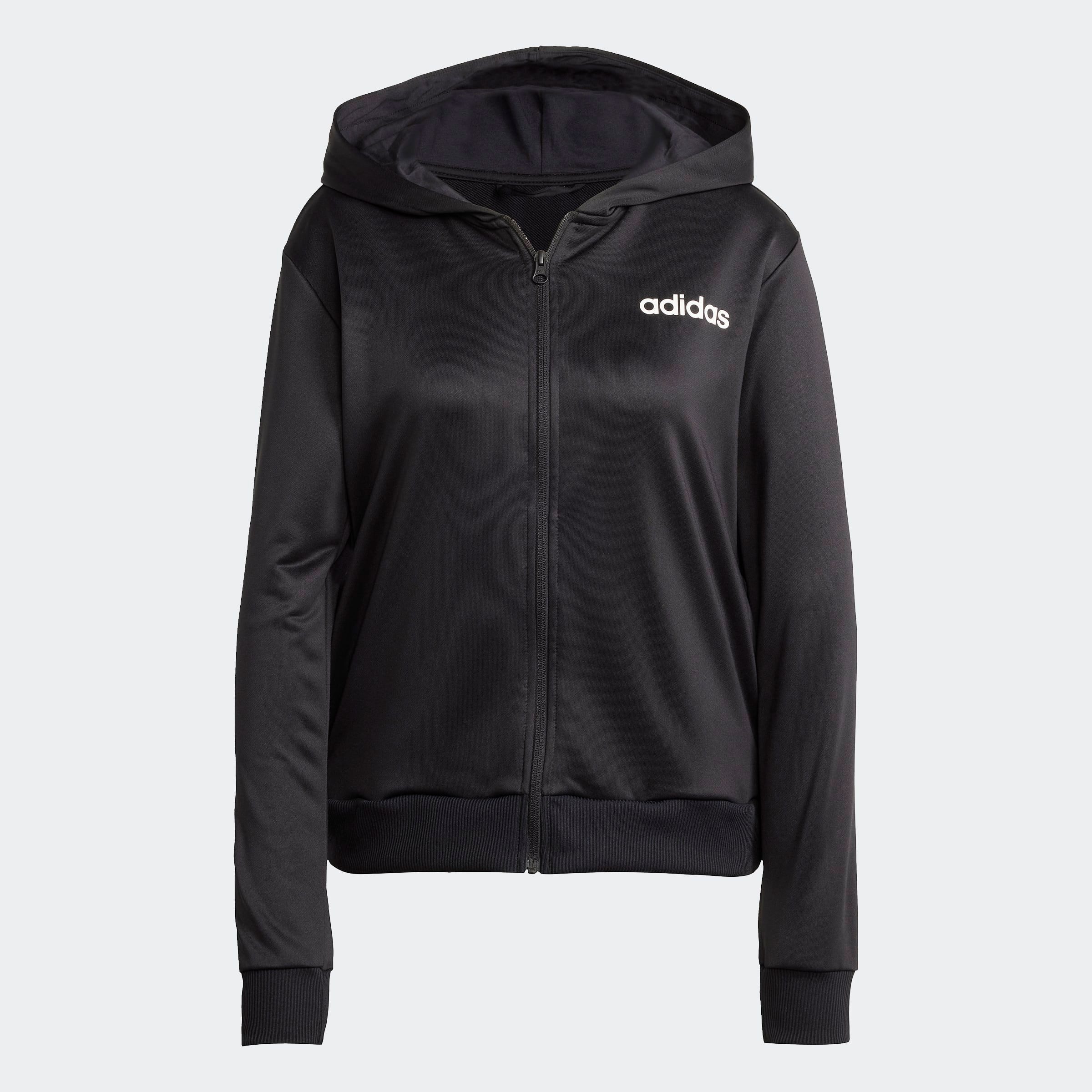 adidas Sportswear Trainingsanzug ESSENTIALS LINEAR (2-tlg), zweiteiliges Set, für Laufen, aus Polyester, mit Rippbündchen