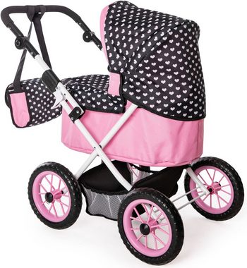 Bayer Puppenwagen Trendy, pink/schwarz, mit Wickeltasche