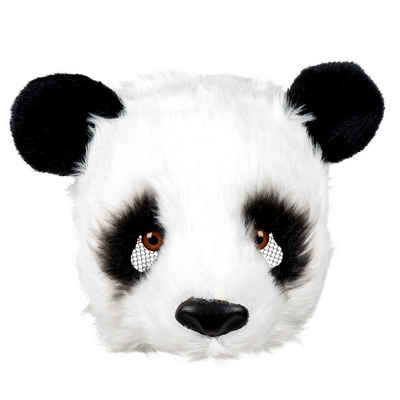 Boland Verkleidungsmaske Panda Halbmaske aus Plüsch, Bezaubernde Plüschmaske im Stil eines Kuscheltiers