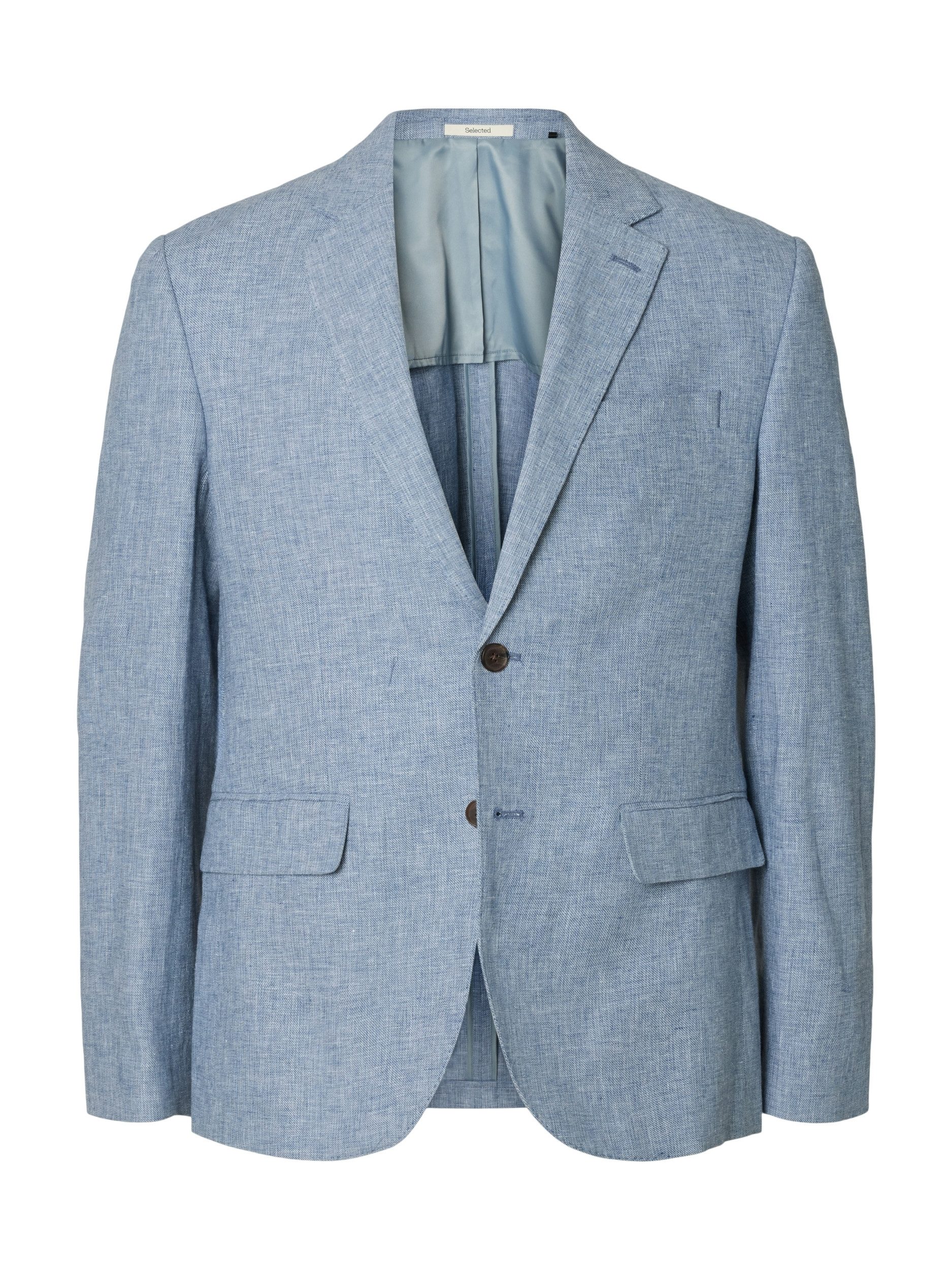 SELECTED HOMME Sakko - Leinenmix-Blazer mit Zwei-Knopf-Verschluss - Herrenjackett Einreihiger Leinenmix-Blazer mit Zwei-Knopf-Verschluss