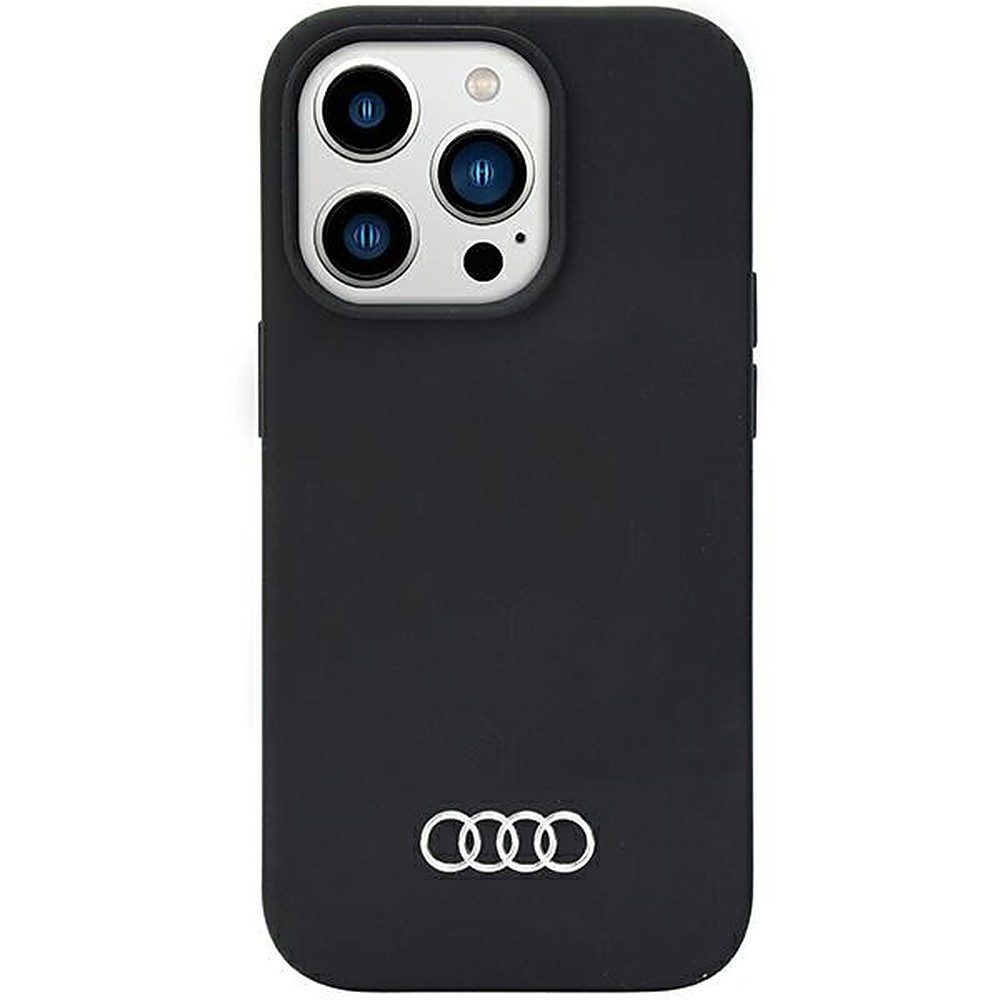 Audi Handyhülle Silikonhülle Schutzcover 6,1, Silikon, Mikrofaser-Futter, Metall-Logo, kabelloses Laden