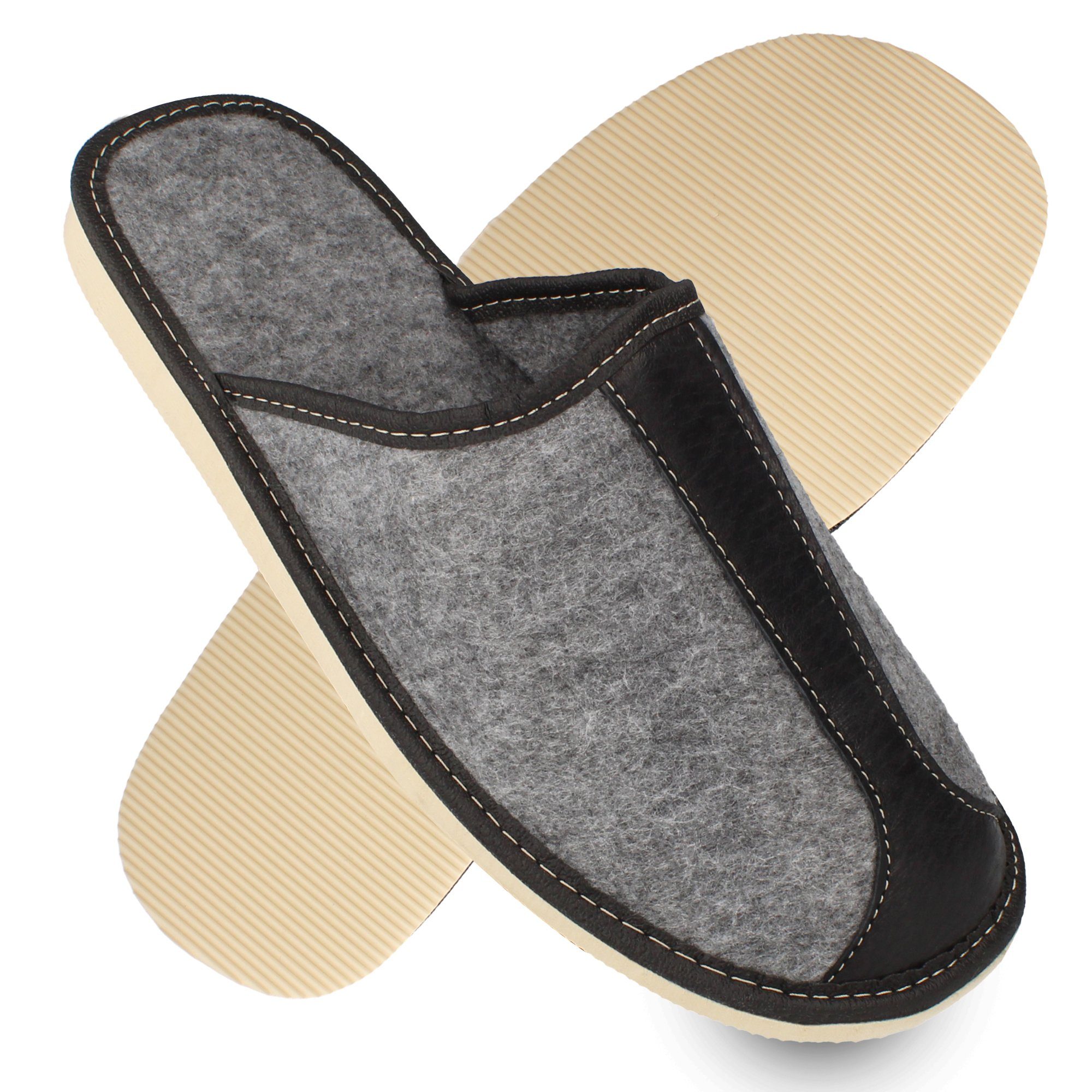 filsko Elegante Filz Hausschuhe für Herren Hausschuh