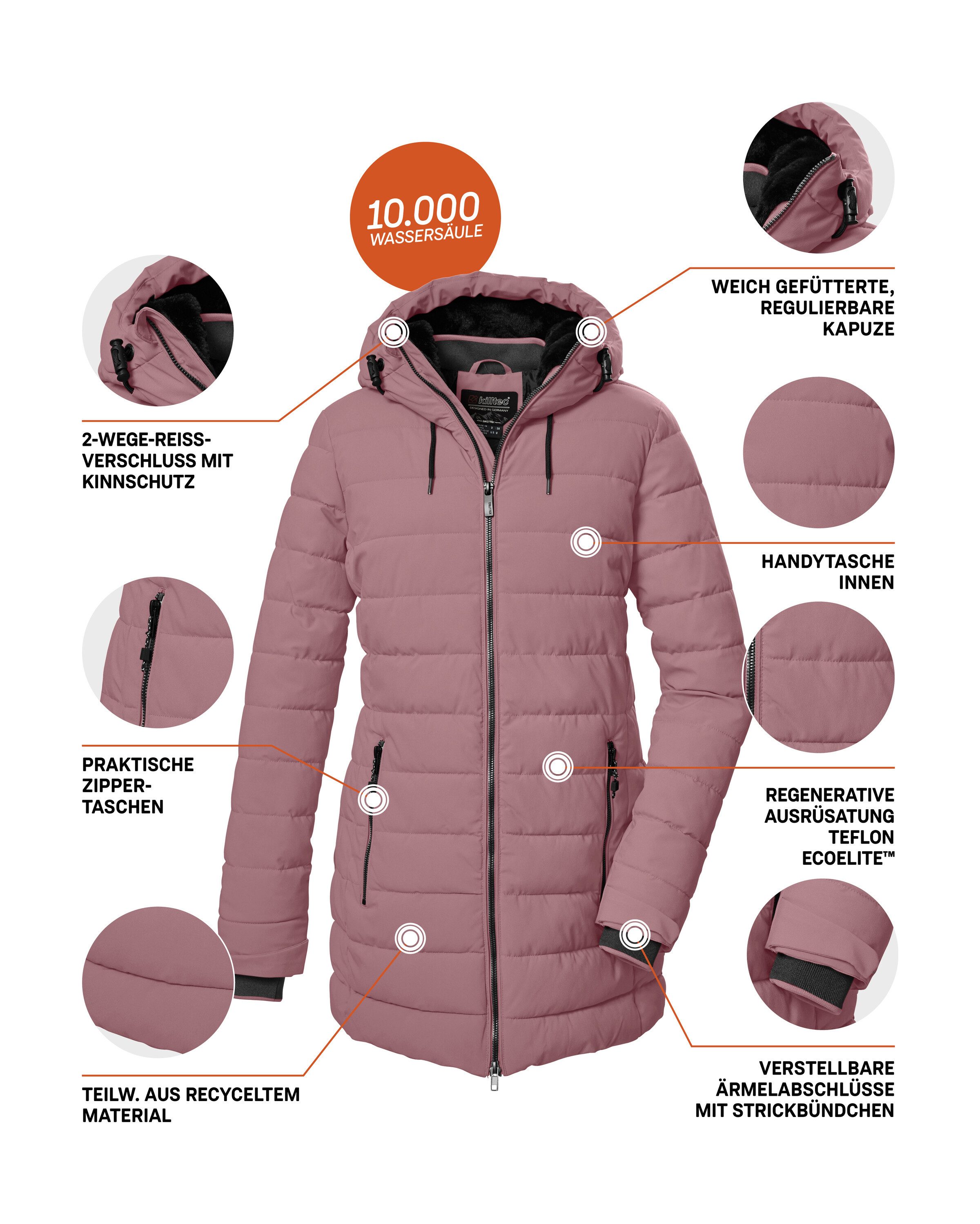 Killtec Steppmantel KOW 55 WMN QLTD PRK Wasserabweisender, winddichter Damenparka, atmungsaktiv