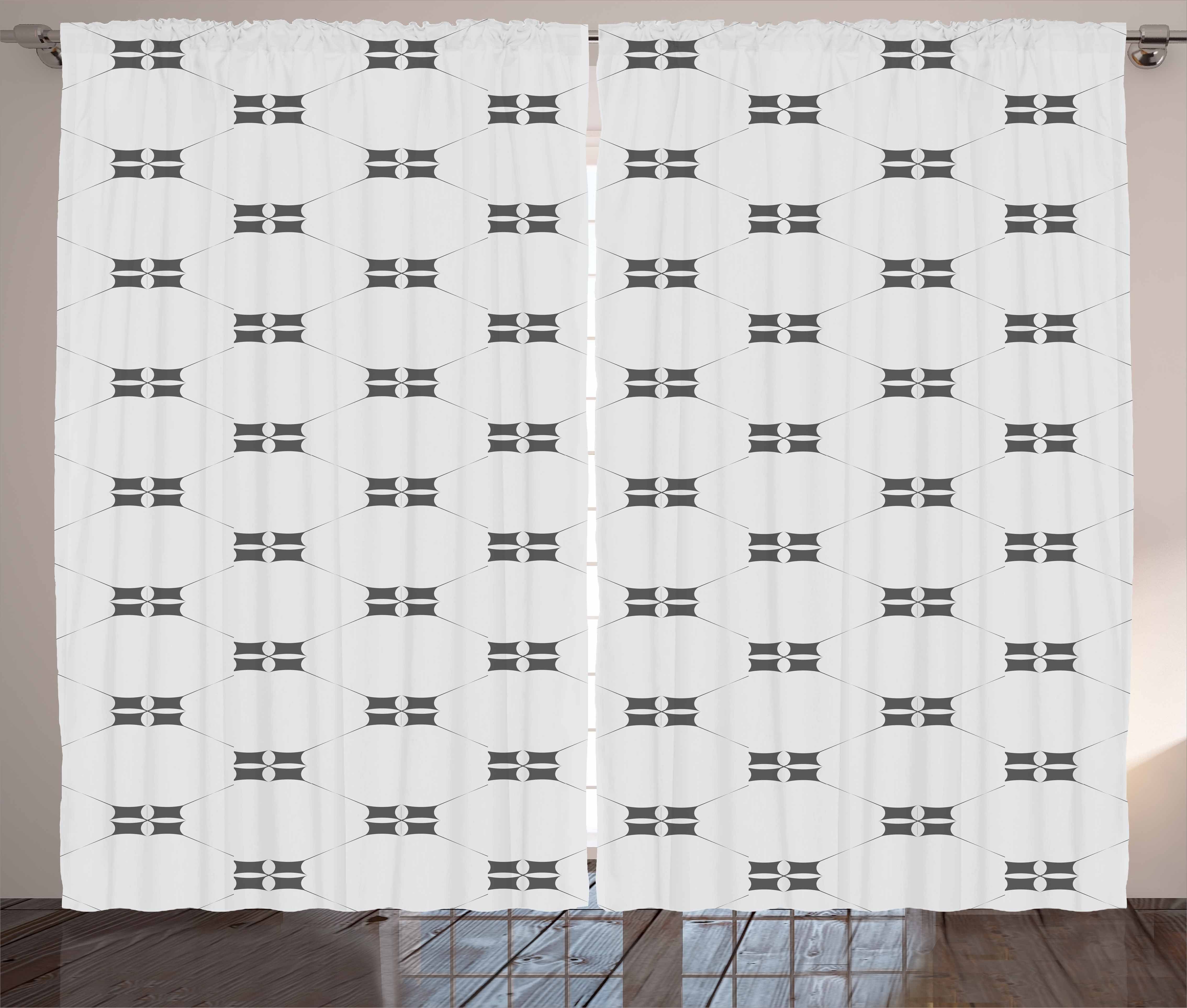 Gardine Schlafzimmer Kräuselband Vorhang Chevron Schlaufen Linien mit Haken, Abakuhaus, Faded und Geometrisch