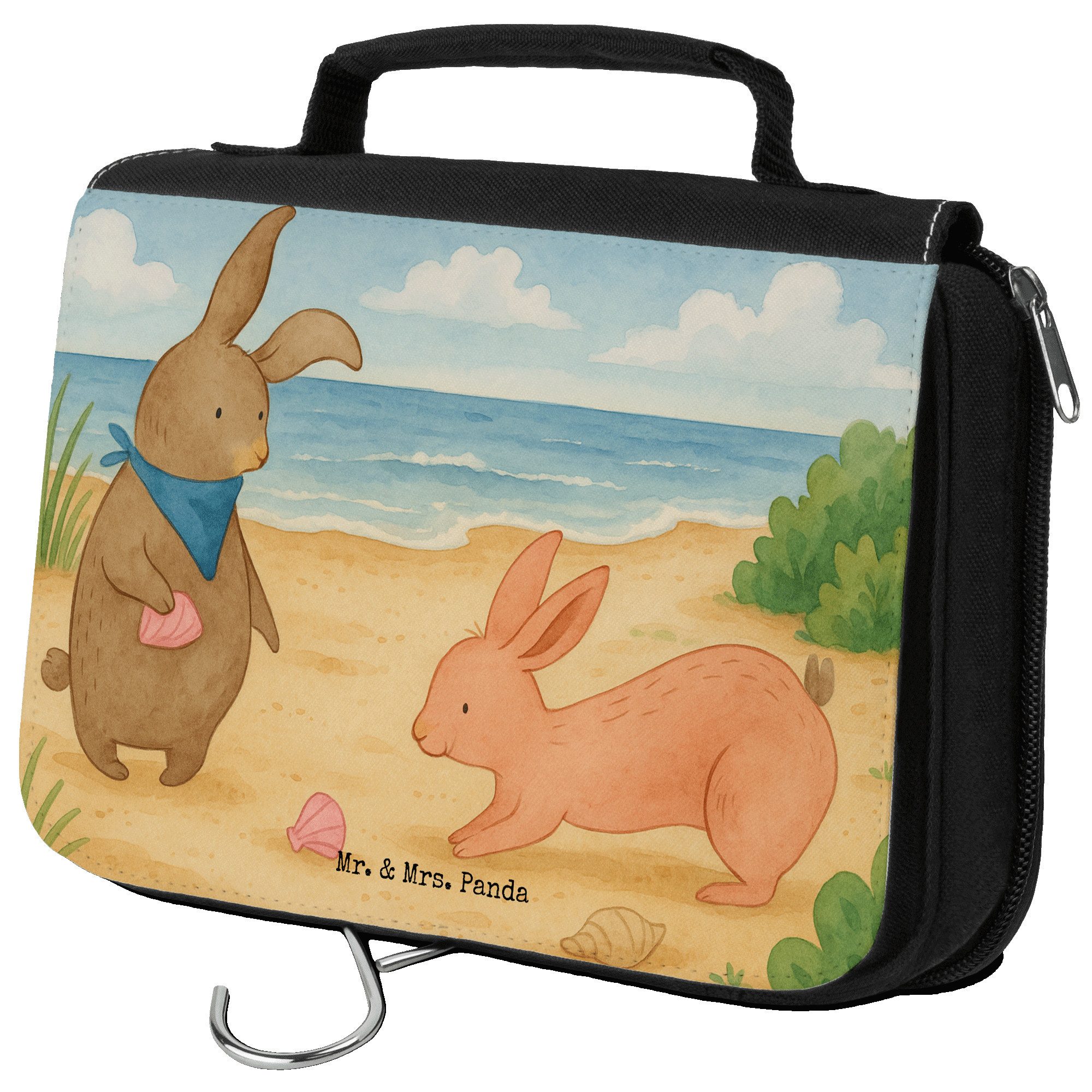 Kulturbeutel Hasen Muschel Design, Kulturbeutel, Weiß, Make-Up Tasche, Muttertag