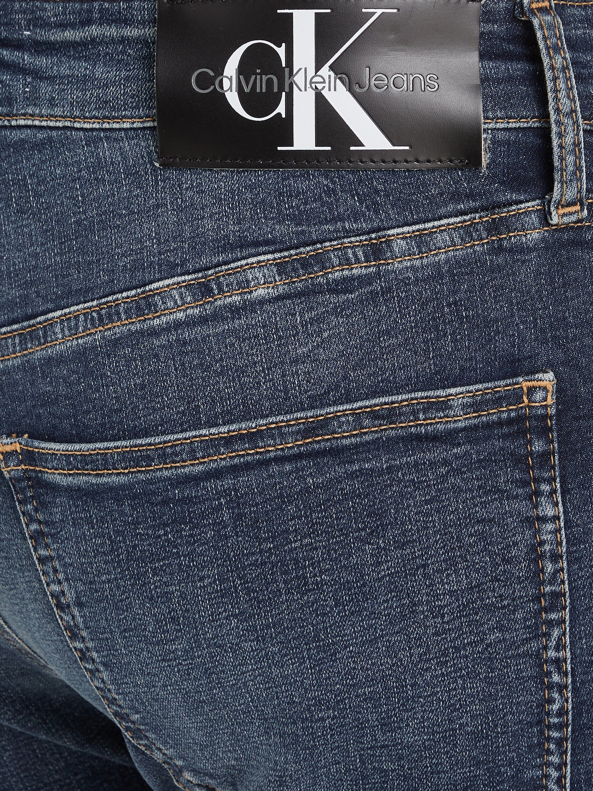 Denim_Dark34 Klein Skinny-fit-Jeans SKINNY Calvin mit Jeans Leder-Badge