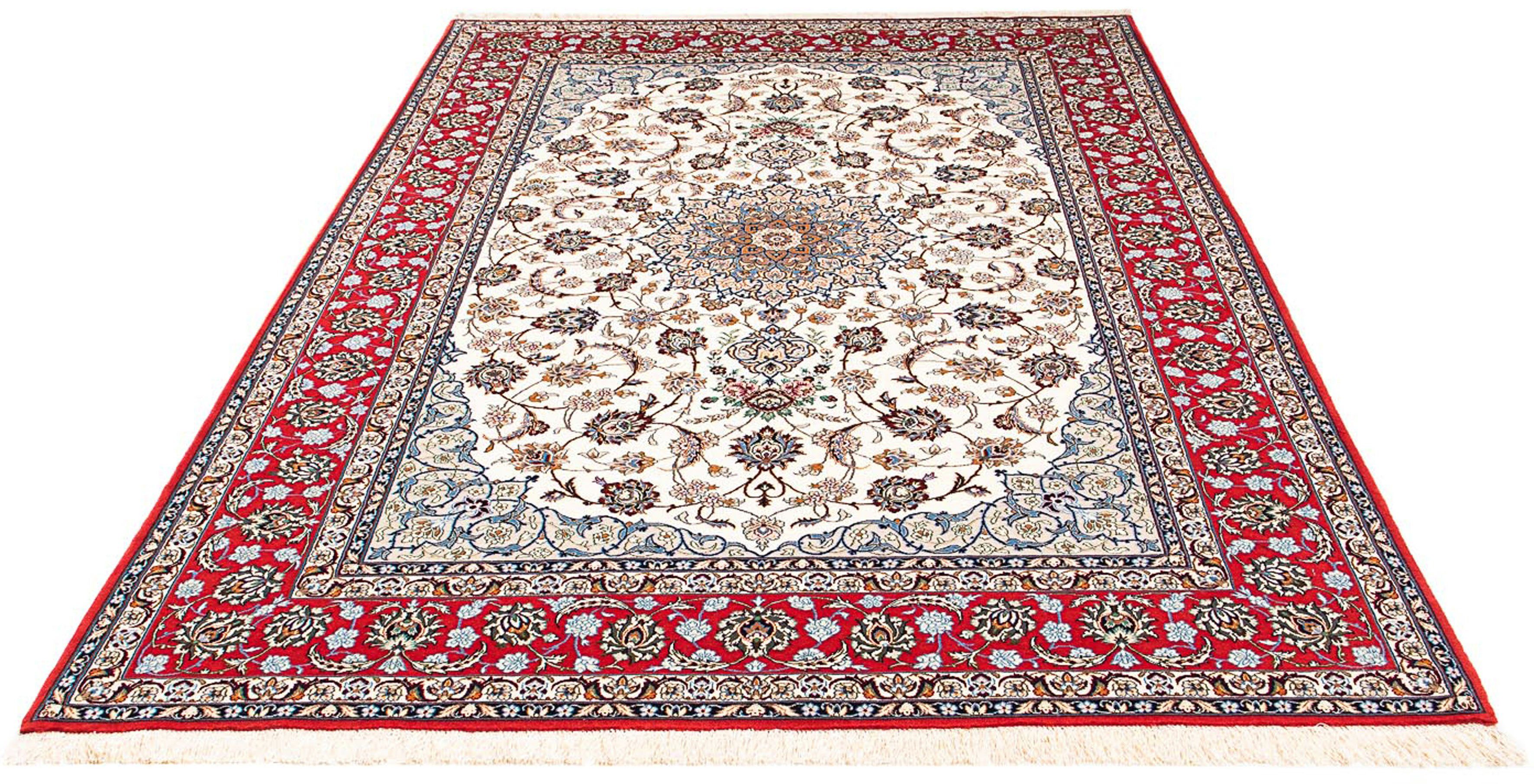 Orientteppich Perser - Isfahan - Premium - 238 x 158 cm - beige, morgenland, rechteckig, Höhe: 6 mm, Wohnzimmer, Handgeknüpft, Einzelstück mit Zertifikat