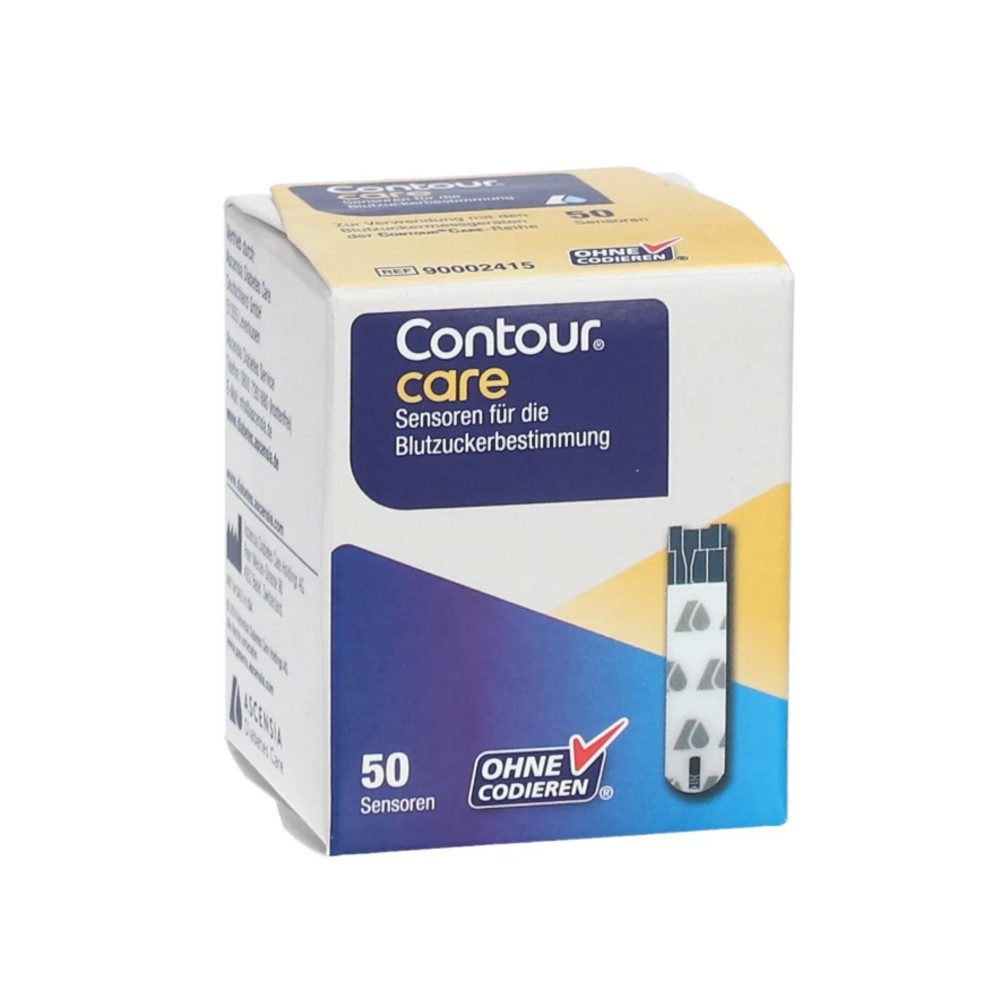 Ascensia Diabetes Care Blutzucker-Teststreifen Contour Care Sensoren, Komplett Set, 1-tlg., 50 Stk, Hohe Messgenauigkeit