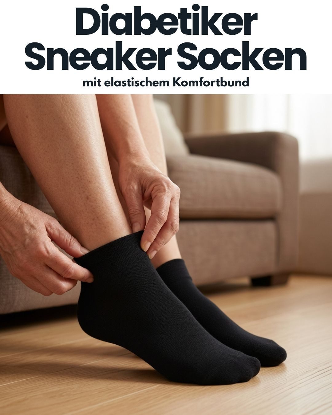sockenkauf24 Diabetikersocken Sneaker Socken Diabetiker ohne Gummibund & ohne Naht Baumwolle (10-Paar) Diabetiker Socken mit Komfortbund ohne Gummi für Damen & Herren
