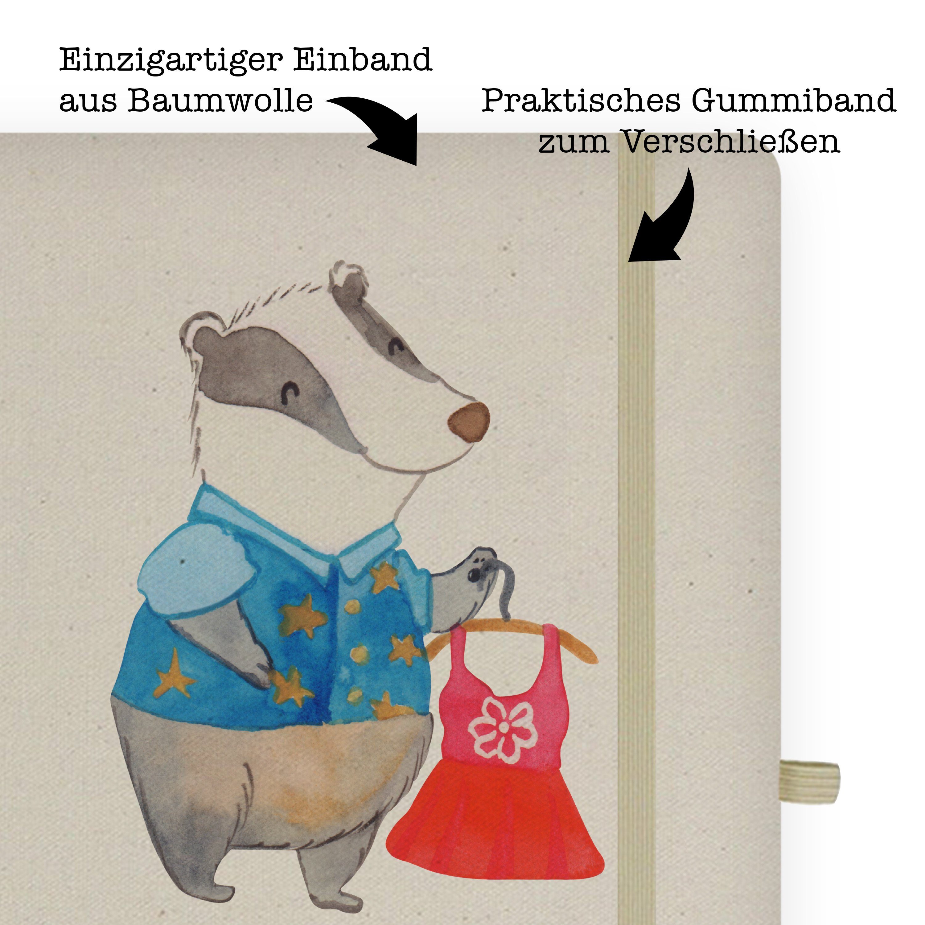 Mr. - Panda Transparent Mr. & Journal, Geschenk, mit Herz Mrs. Panda & Modeverkäuferin Kollege, - Mrs. Notizbuch