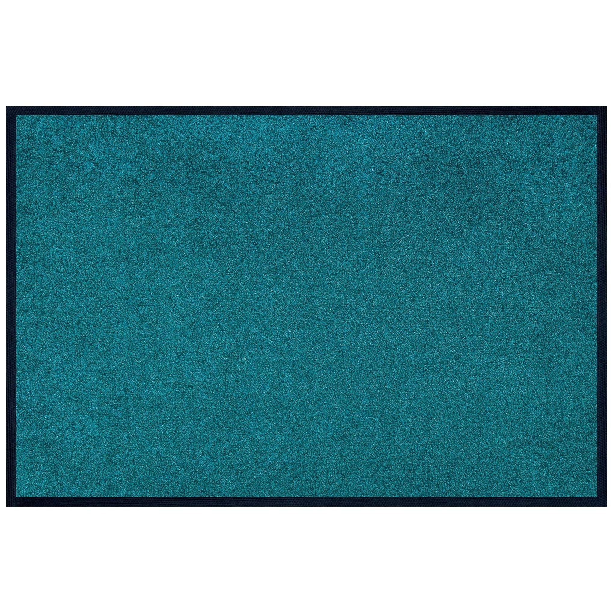 Floornovo Fußmatte Floornovo Schmutzfangmatte Pfaugrün waschbare Fussmatte, rechteckig, rutschfest