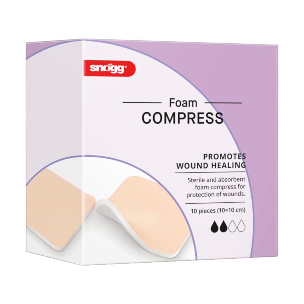 Snögg Gips-und Verbandschutz Animal Care Foam Compress, 10 x 10 cm, 10 Stück, steriler Schaumver...