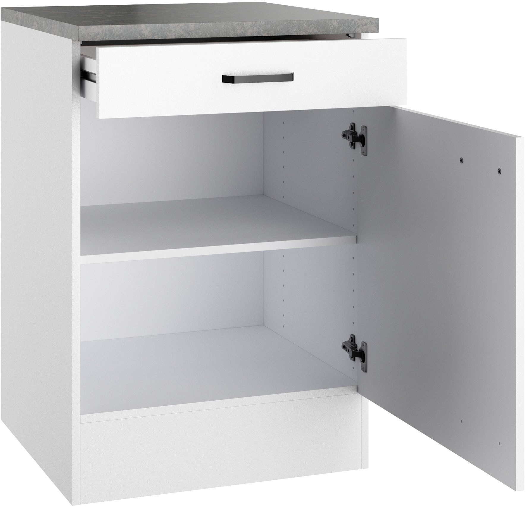 OPTIFIT Unterschrank OPTImulti Breite 60 cm, Tiefe 60 cm, mit 1 Tür, 1 Schubkasten, 1 Einlegeboden