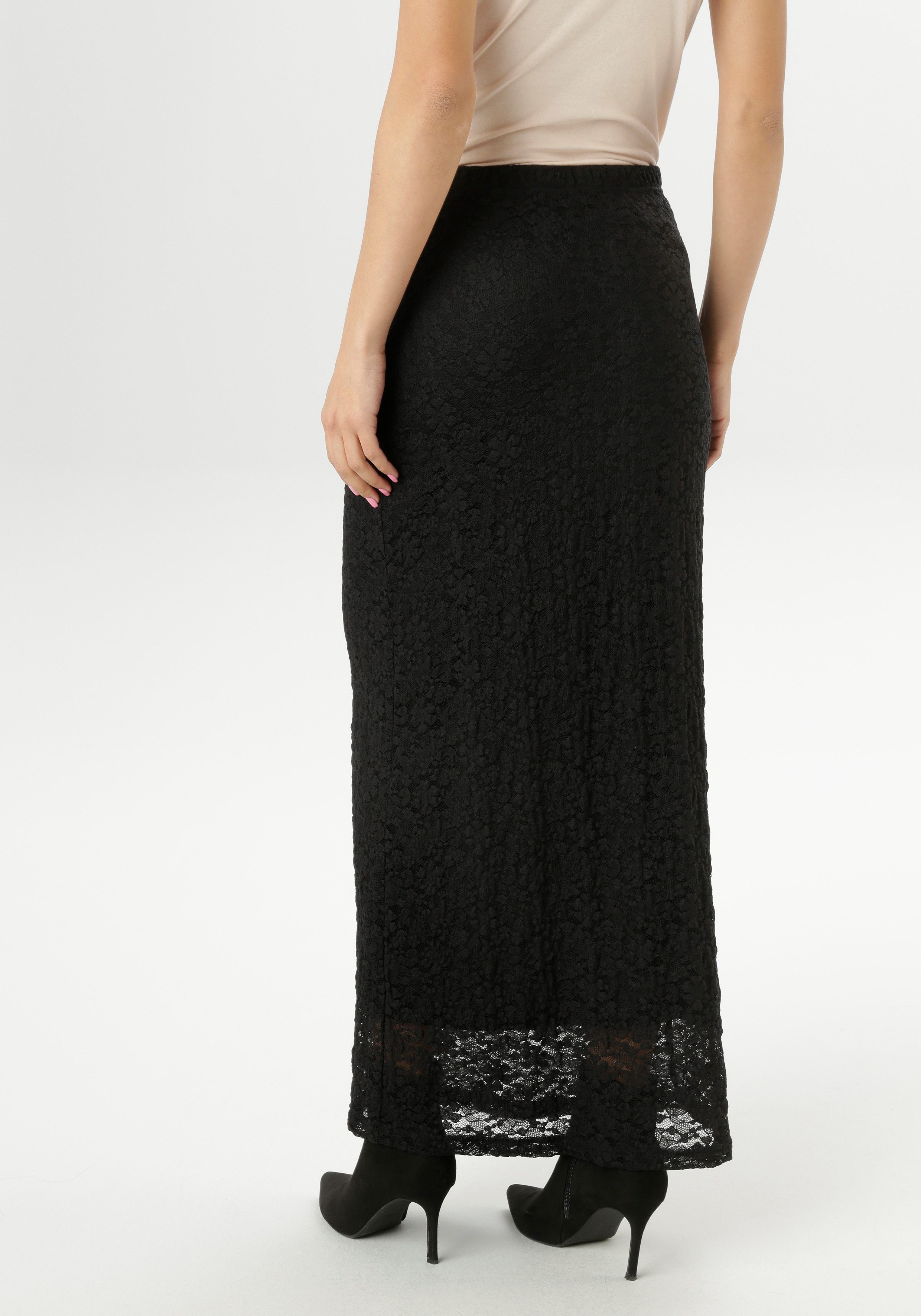 Aniston SELECTED Maxirock mit elastischer, floraler Spitze - NEUE KOLLEKTIO günstig online kaufen