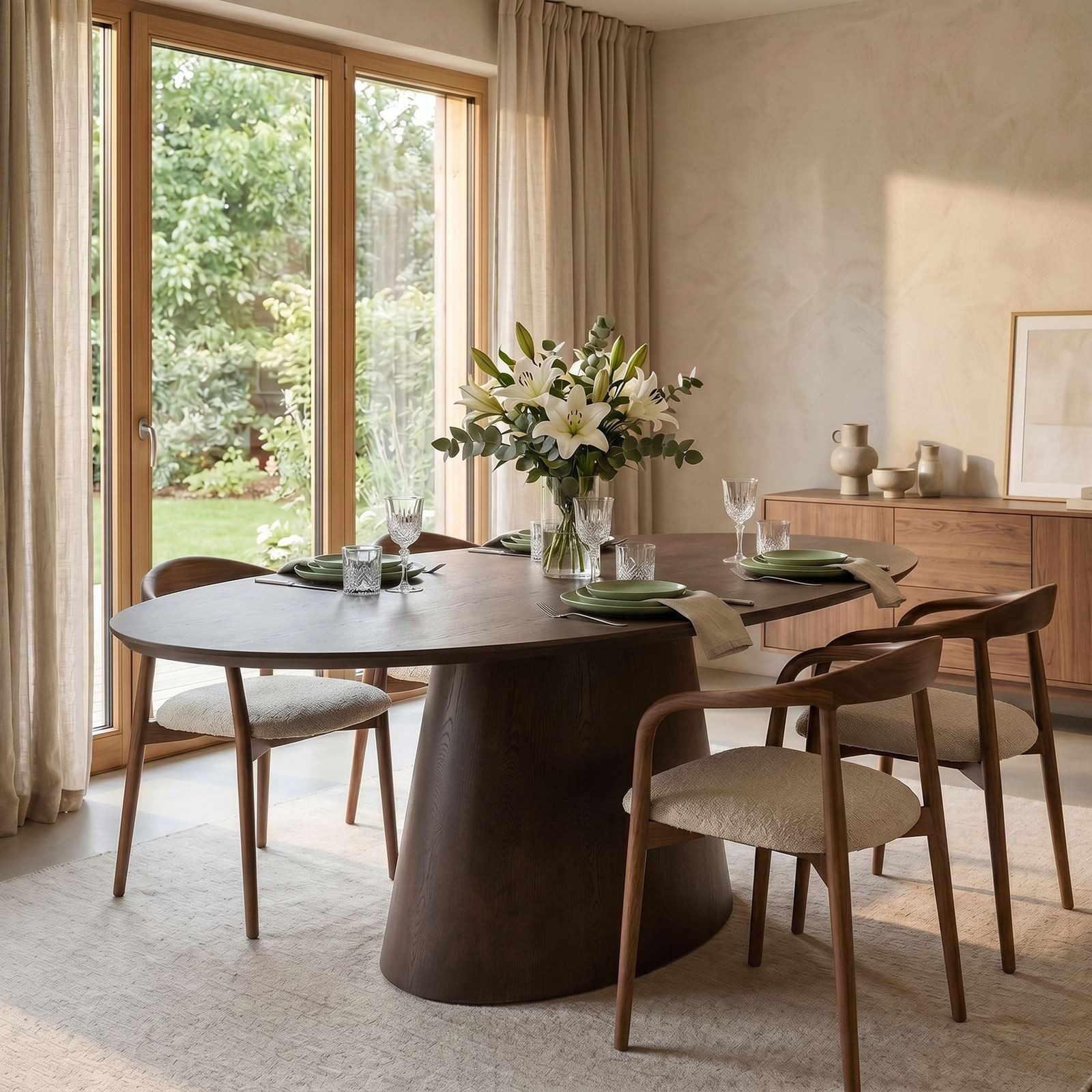IDIMEX Esstisch AURA, Esszimmertisch oval 180 x 110 cm aus MDF mit Eichenfurnier Dunkelbraun