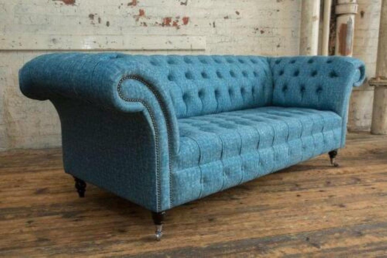 Stoff Polster Couch JVmoebel Textil Sitz Sitzer 3 3-Sitzer Chesterfield