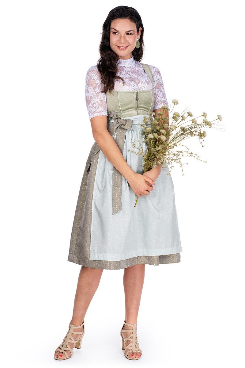 Spieth & Wensky Dirndl Samt Dirndl 2tlg. - DOREEN - mintgrün – Bild 5 von 5