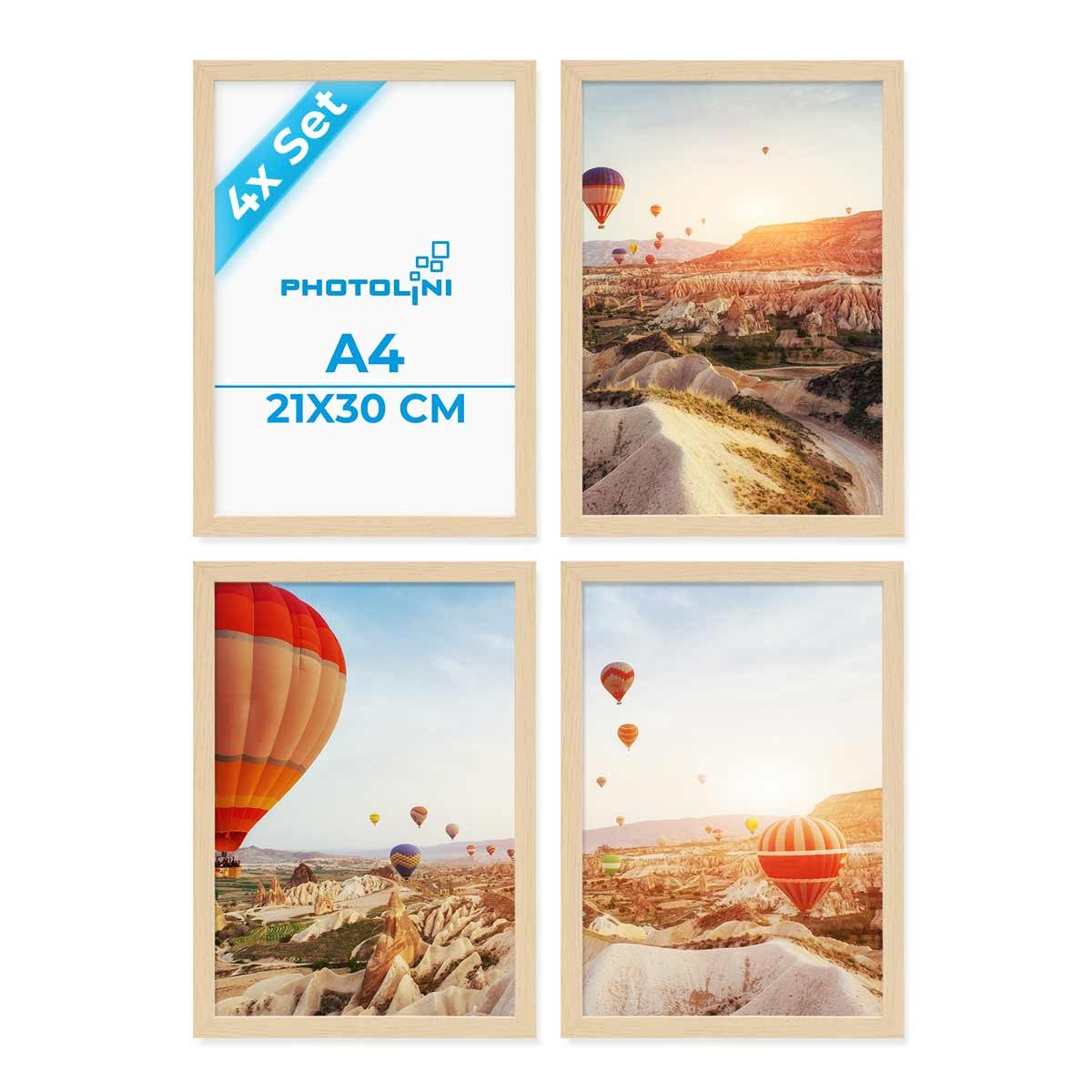 PHOTOLINI Bilderrahmen 4er Set 21x30 cm / DIN A4 Modern Schmal mit Acrylglas. Reduzierter Preis € 29,99. Unverbindliche Preisempfehlung € 34,99