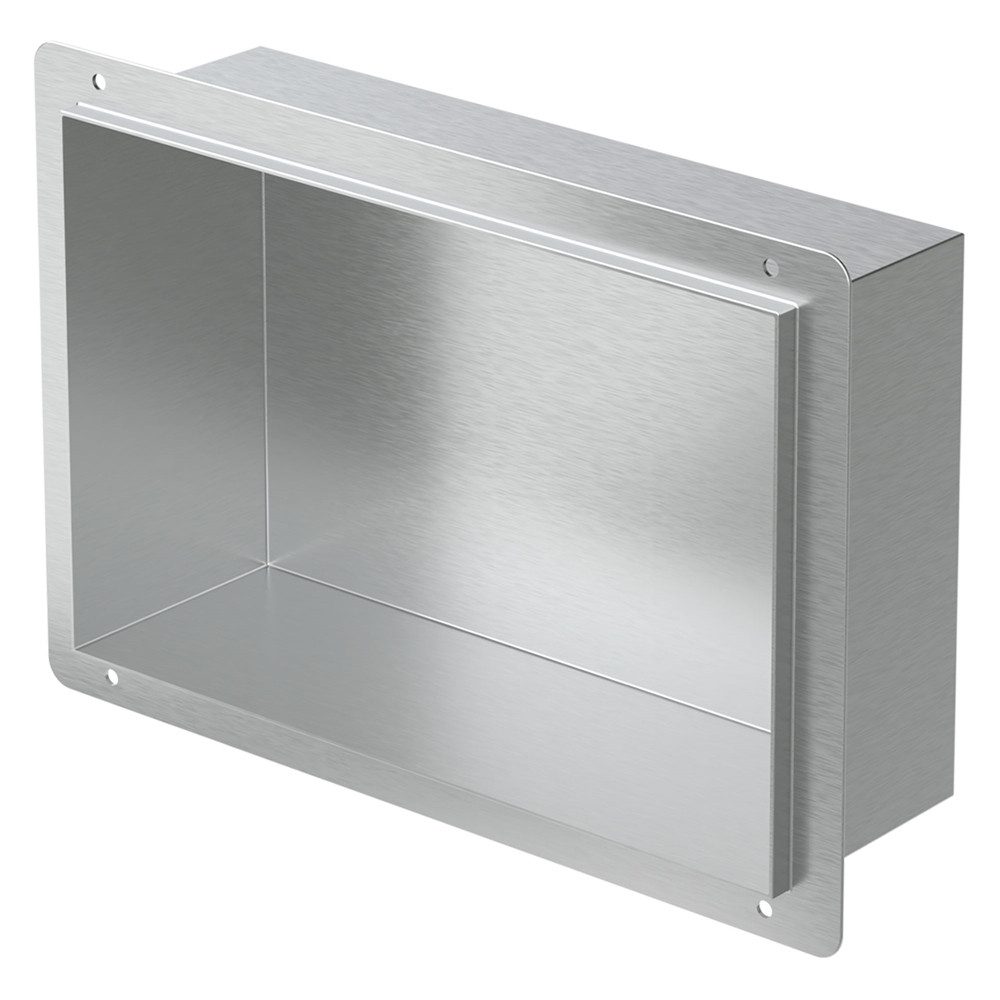 LuxeBath Duschwand Wandnische aus Edelstahl Flexibler Einbau für Badezimmer Randlos, Duschnische Silber 20x30x10cm Einzelregal Randlos Befliesbare Nische