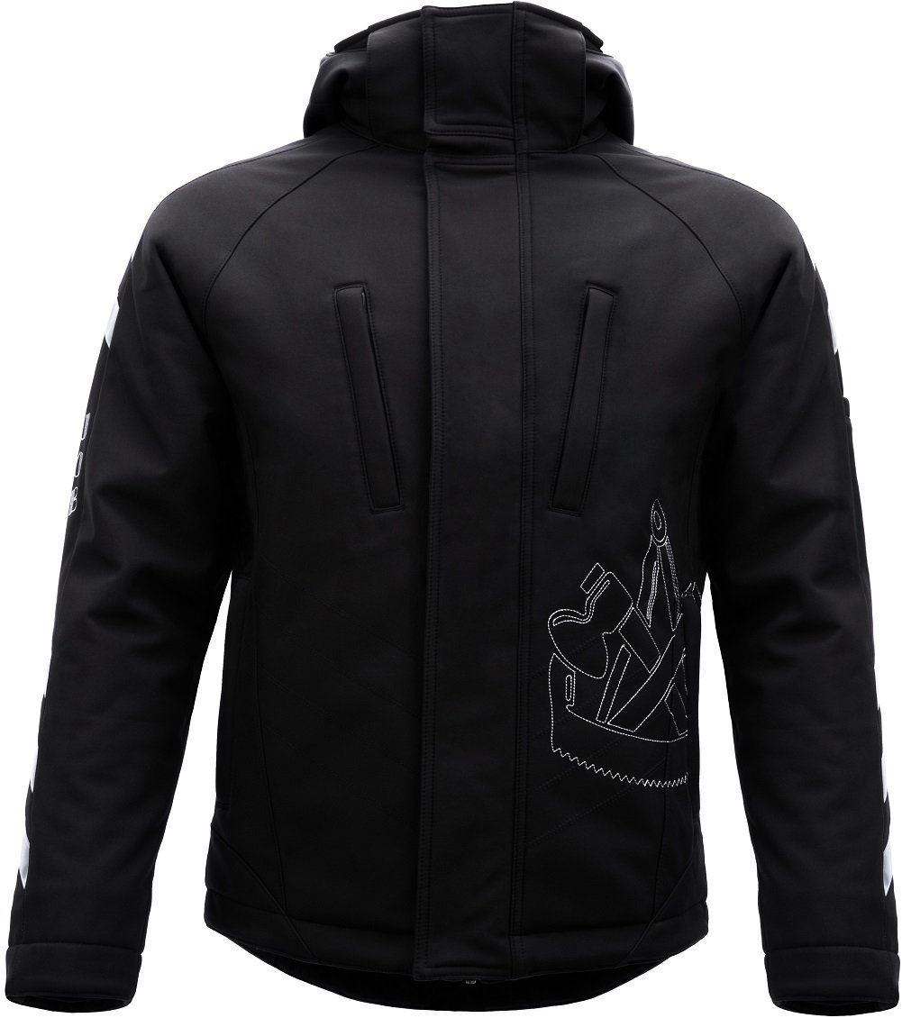 JOB Arbeitsjacke Zimmerer-Winter-Soft Shell winddicht, wasserabweisend, Stretch, Jacke gefüttert schwarz