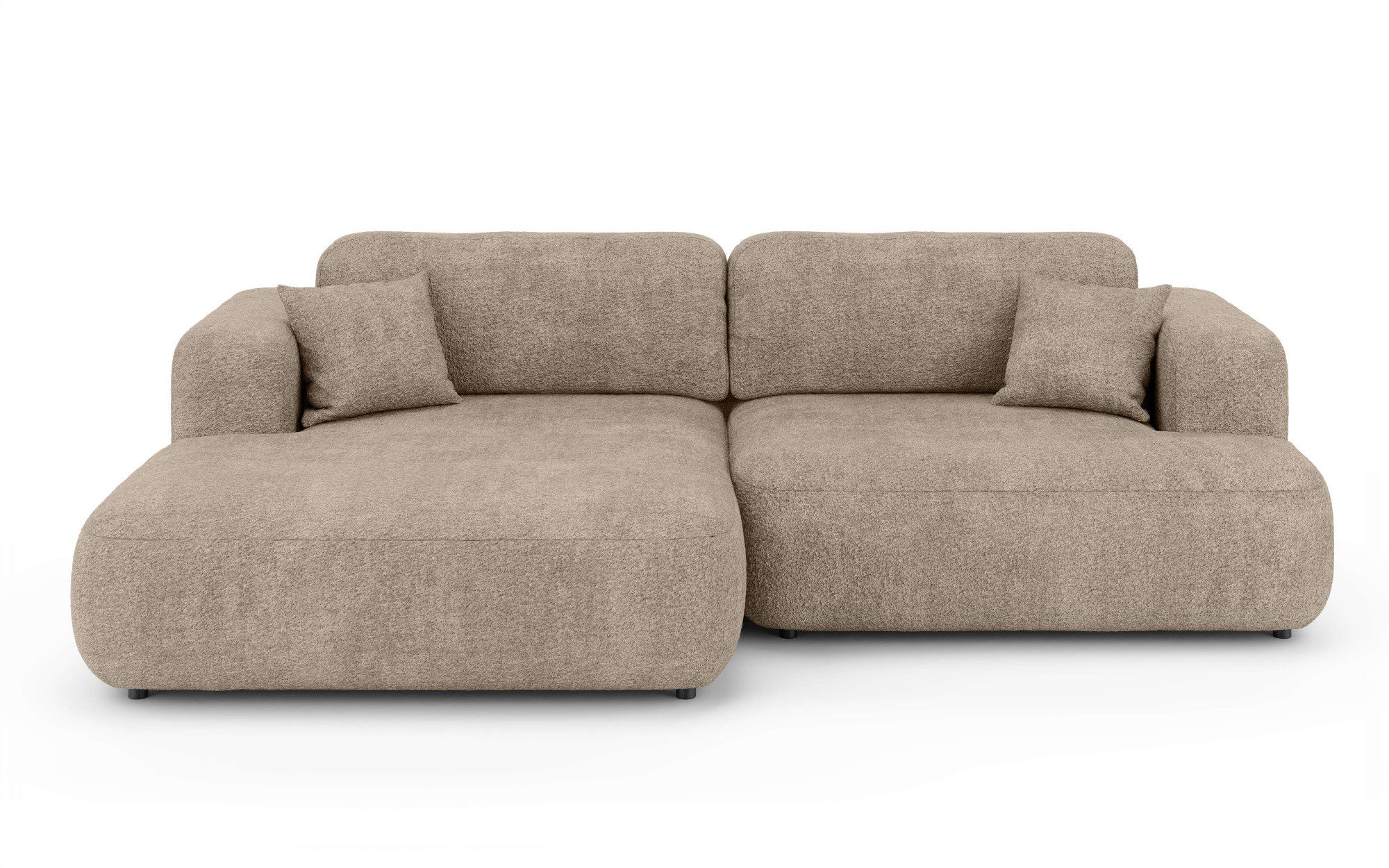 OTTO home Ecksofa VEEVIA L-Form, Schlafsofa, Verlässliche Qualität, Breite 256cm, mit Bettkasten, belastbar bis 480kg, inklusive Rücken- und Zierkissen