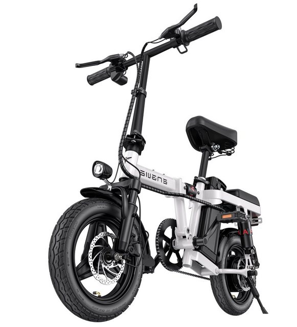 REDOM E-Bike E Bike E-Fahrrad Elektrofahrrad Elektro Fahrrad 14 Zoll klappbar klein, Heckmotor, (ohne Straßenzulassung, 250W, Hinterradmotor, 48V 10Ah), 25 km/h Reichweite bis zu 40 km Fahrrad mit Batterie dual Federgabel