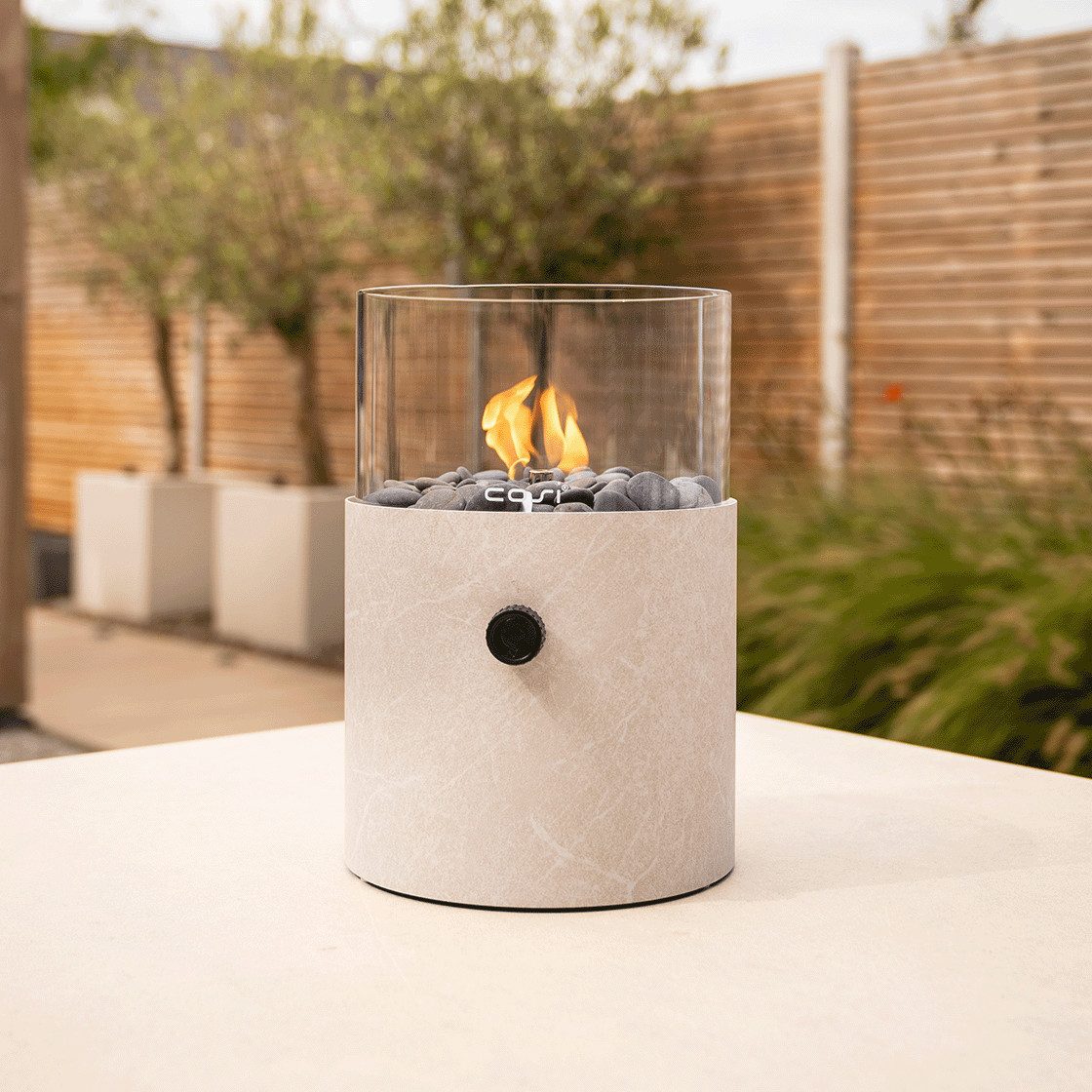 COSI Tischfeuer Cosifire Tischfeuer COSISCOOP XL marble stone, Ø 20,5x30cm