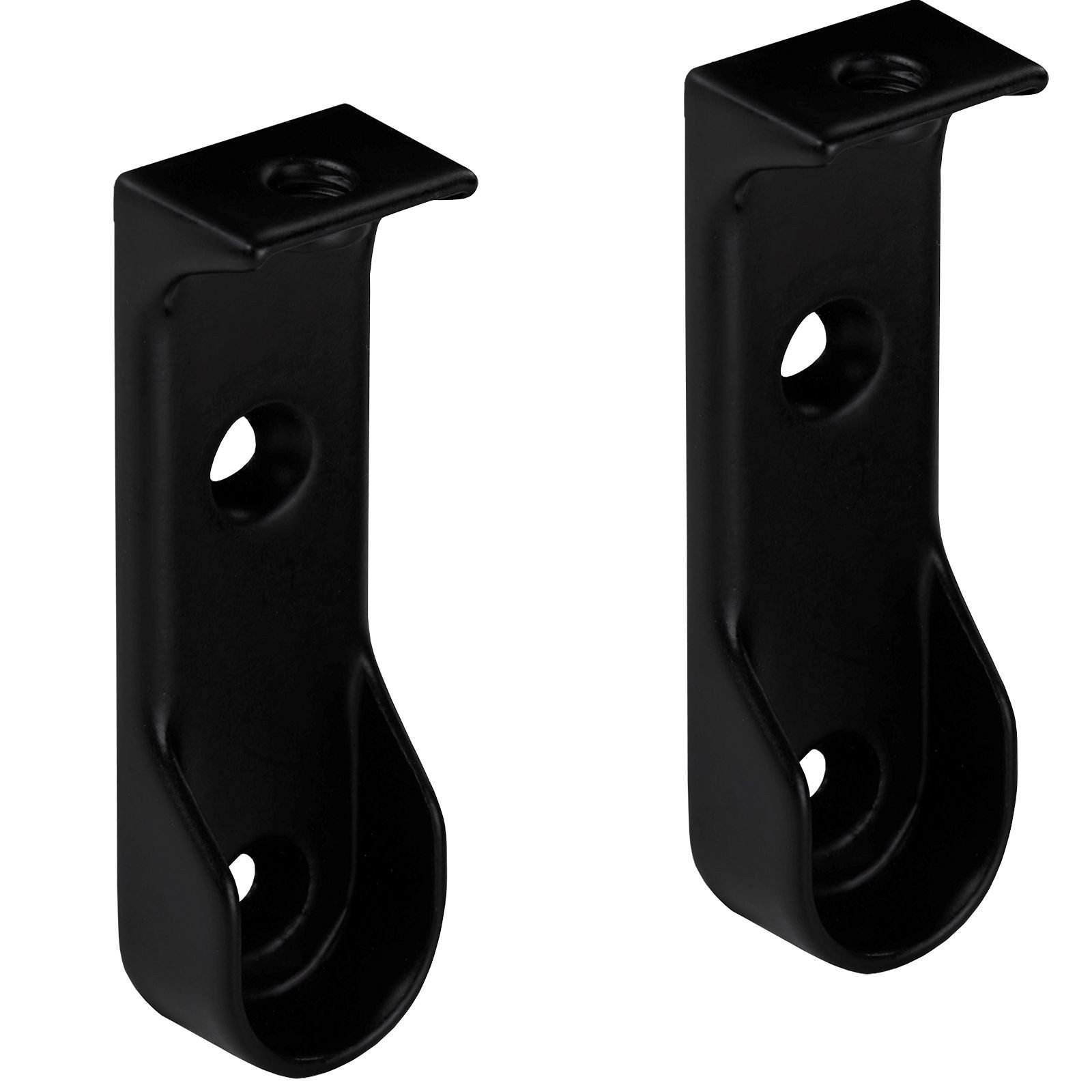 SO-TECH® Garderobenstange ovale Form, 30 x 15 mm, Stahl, schwarz beschichtet, (2 St), Stangenlager 30 x 15 mm (Seiten- Unterbaumontage) schwarz