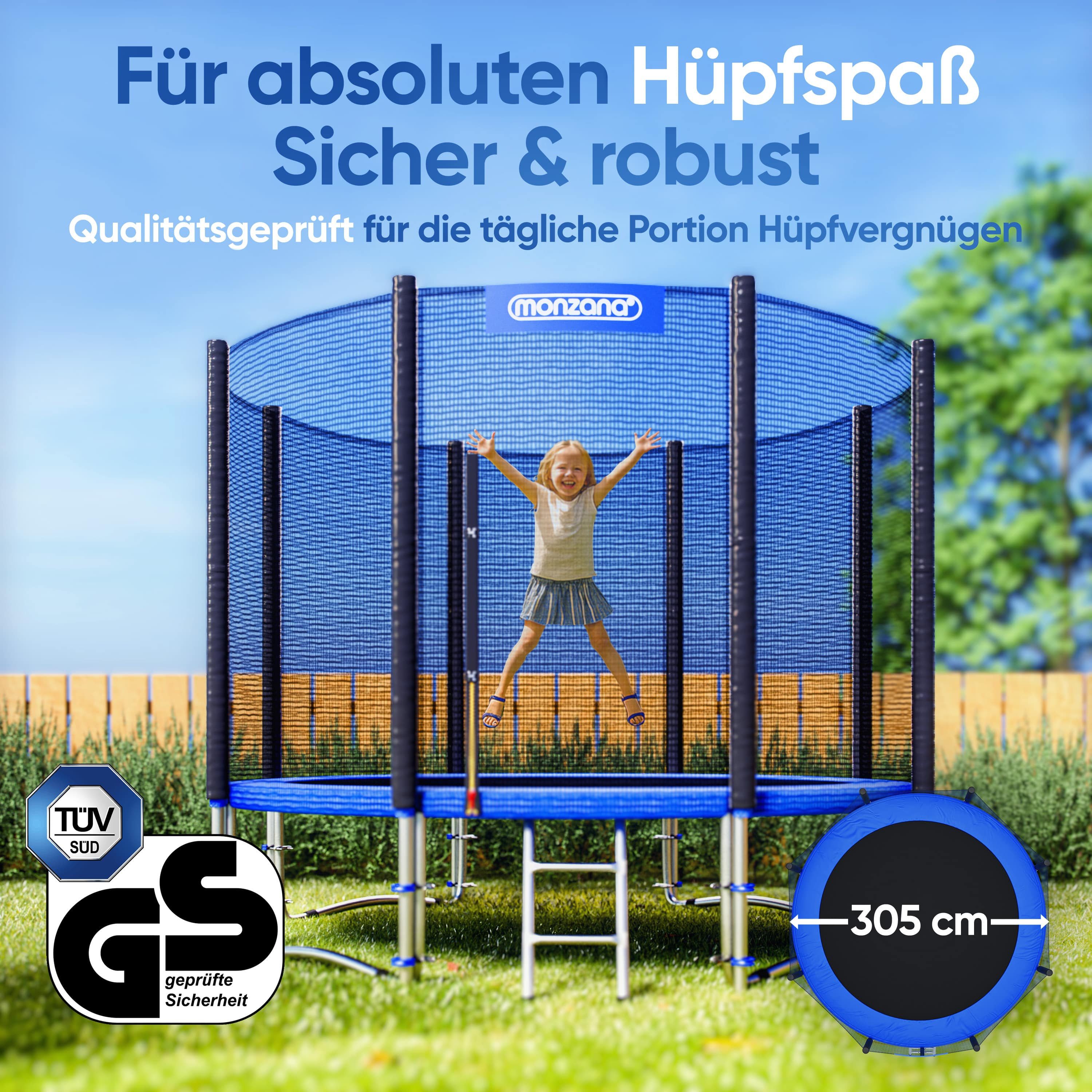 monzana Gartentrampolin, Ø 305 cm, Ø 183 / 244 / 305 / 366 / 427 cm Komplettset TÜV SÜD GS