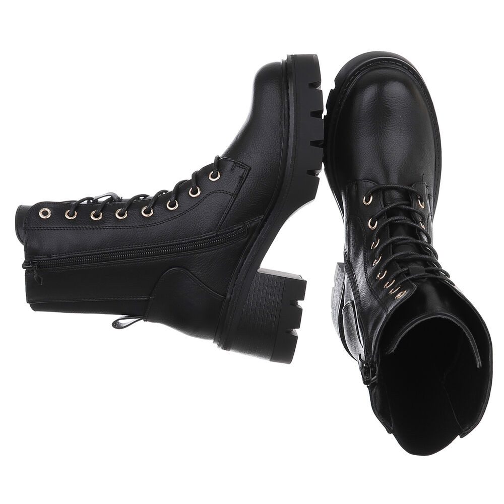 Ital-Design Robuste Stiefelette mit Schnürung für Damen – Herbst-Trend Schn günstig online kaufen